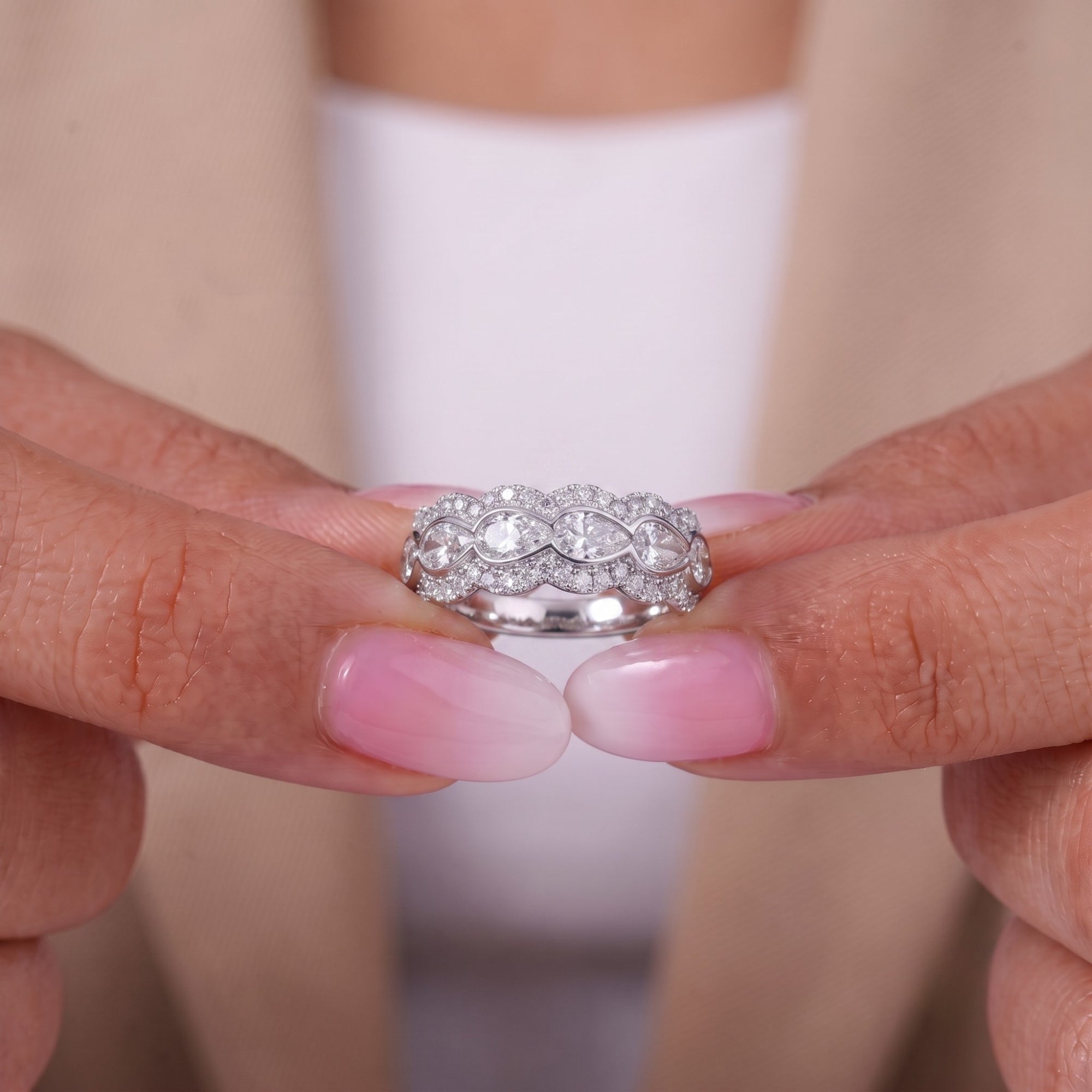 6 stone diamond band with solid gold band.
