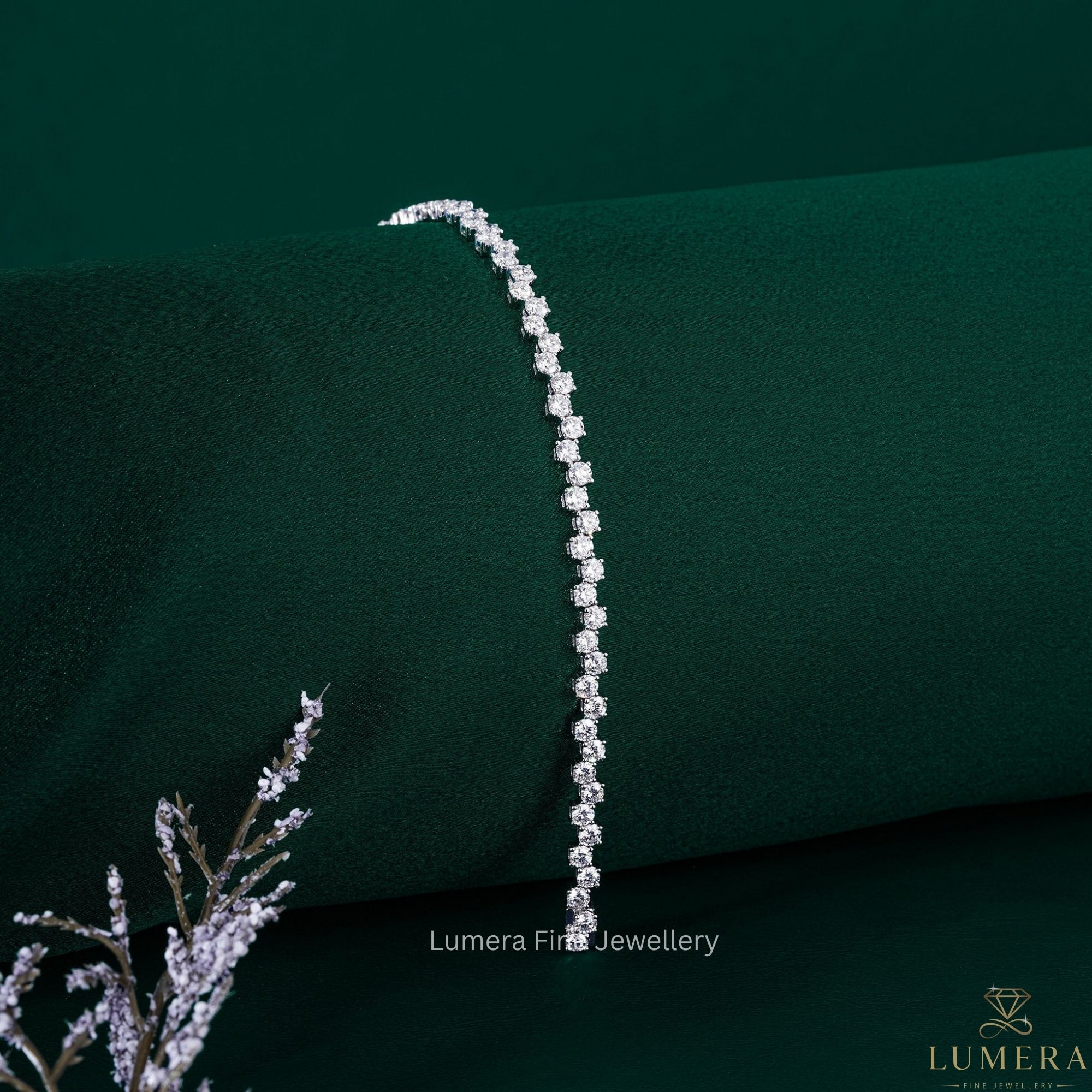 Round Lab Grown Diamond Wide Look Tennis Bracelet