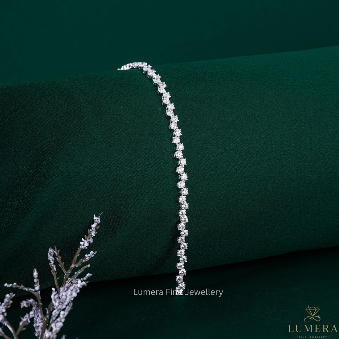 Round Lab Grown Diamond Wide Look Tennis Bracelet