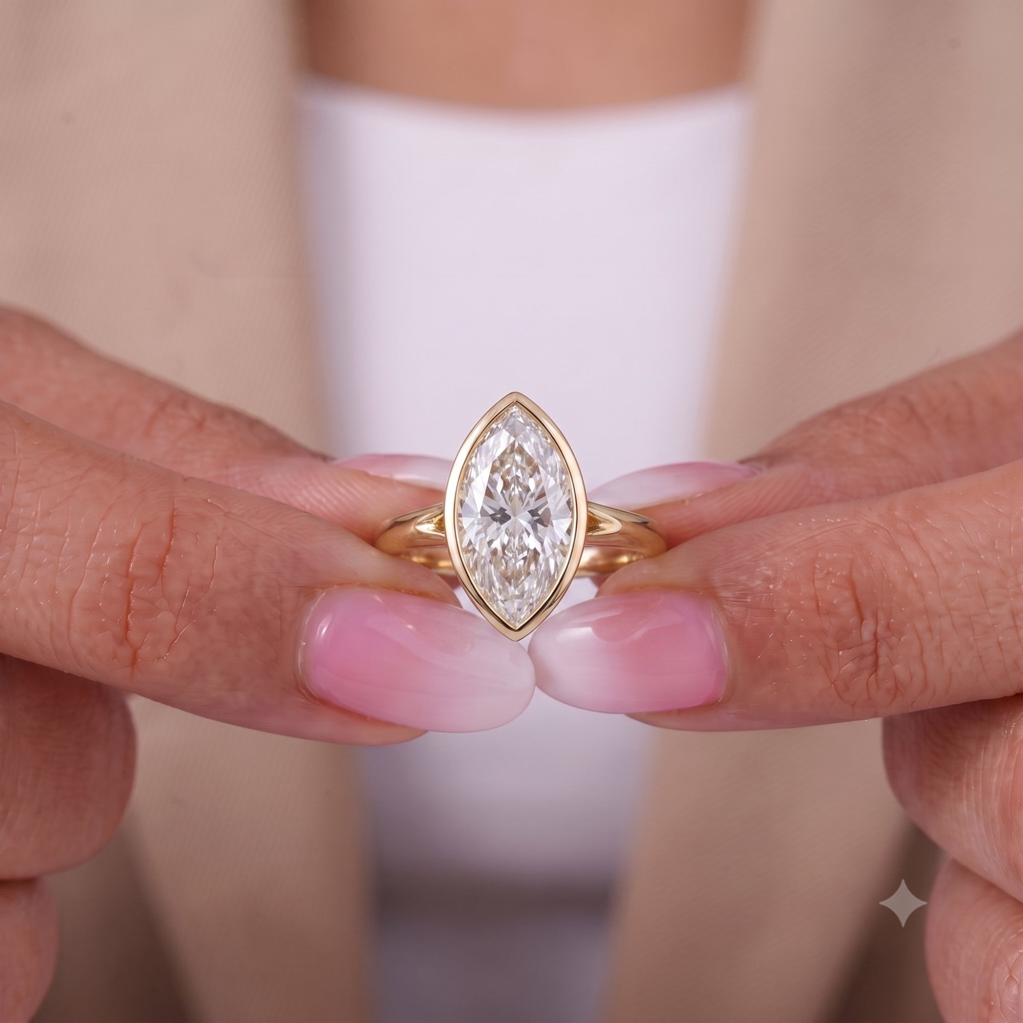 Open Bezel Solitaire Marquise Engagement Ring