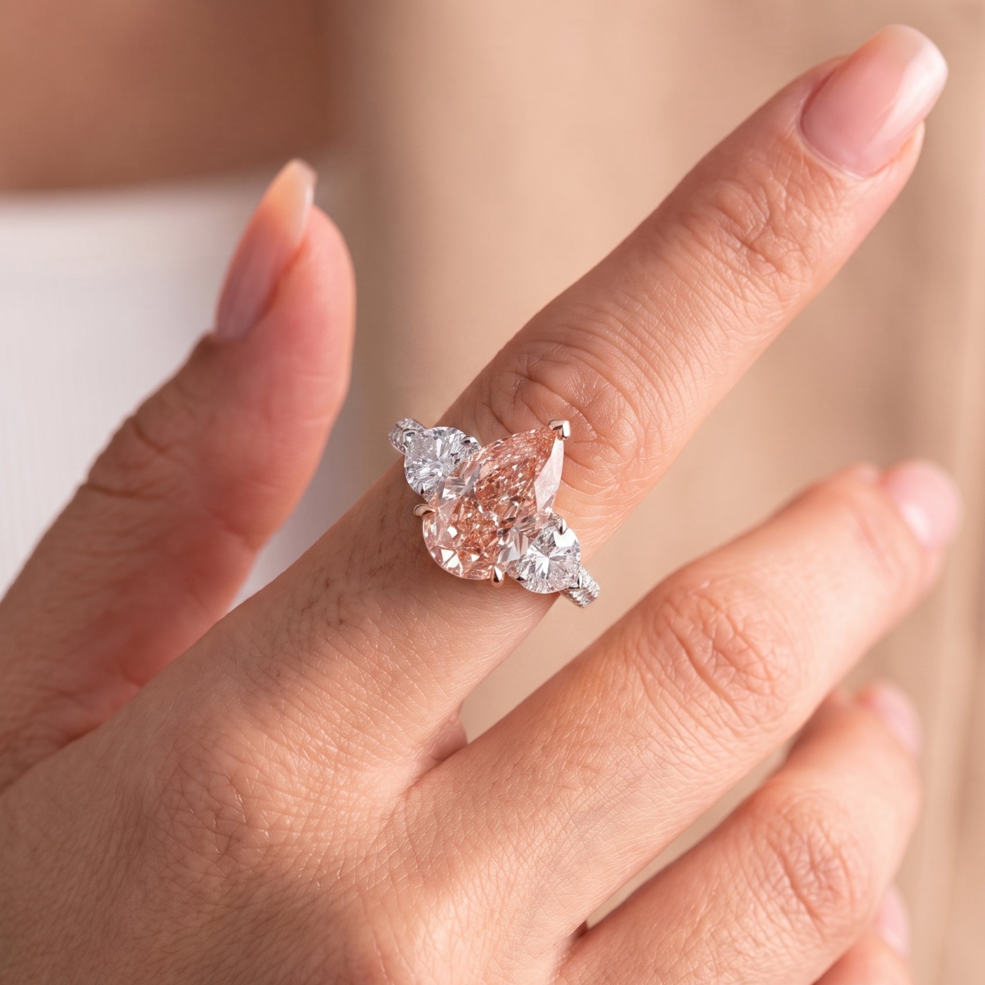 multi row pave ring with knife edge setting.
