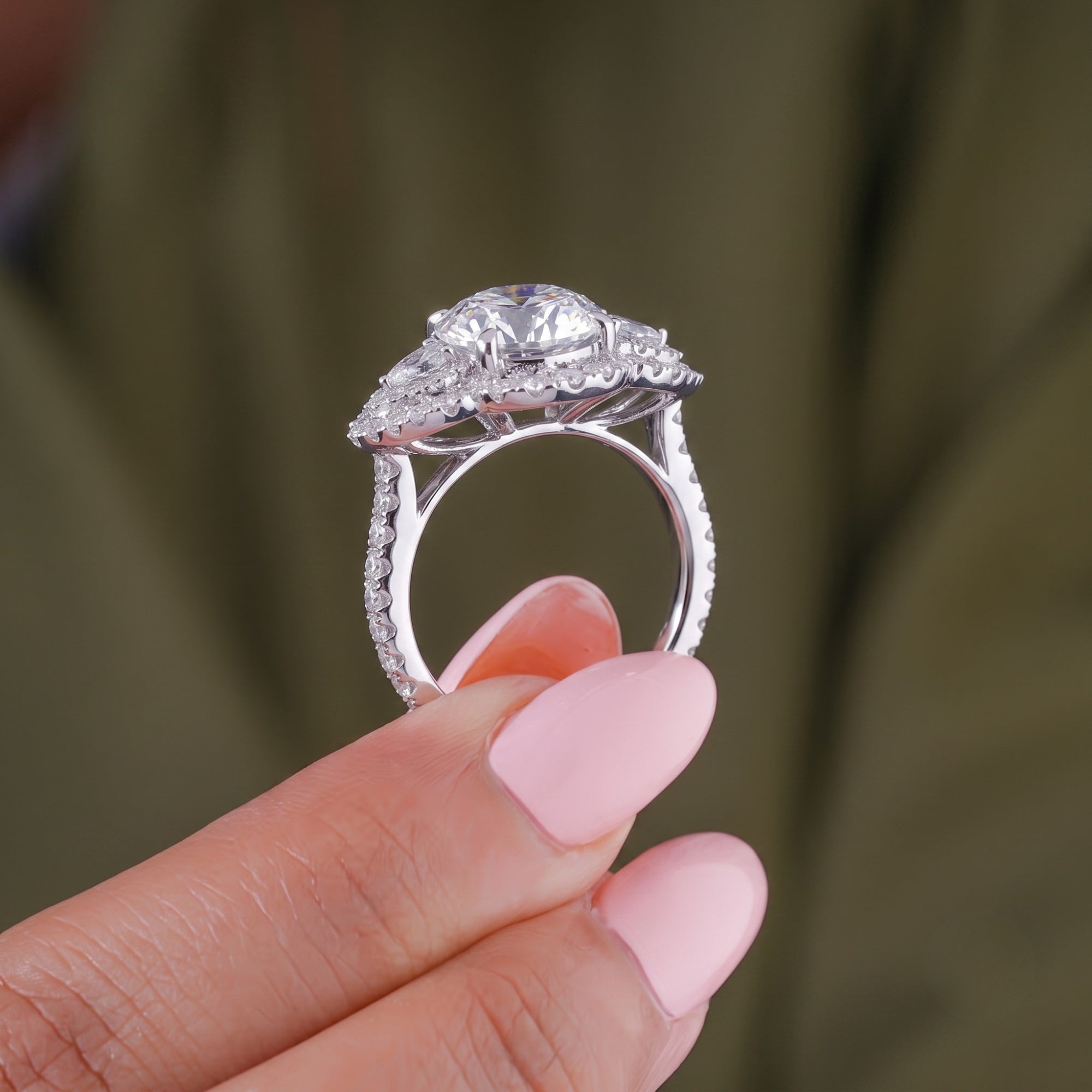 tab prong setting with vintage ring.
