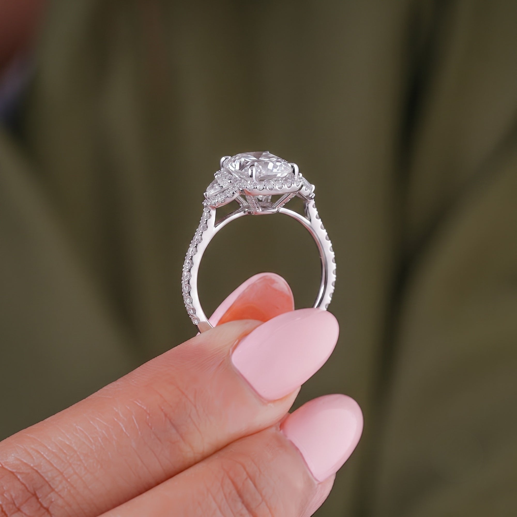 Claw prong ring with solid gold ring.
