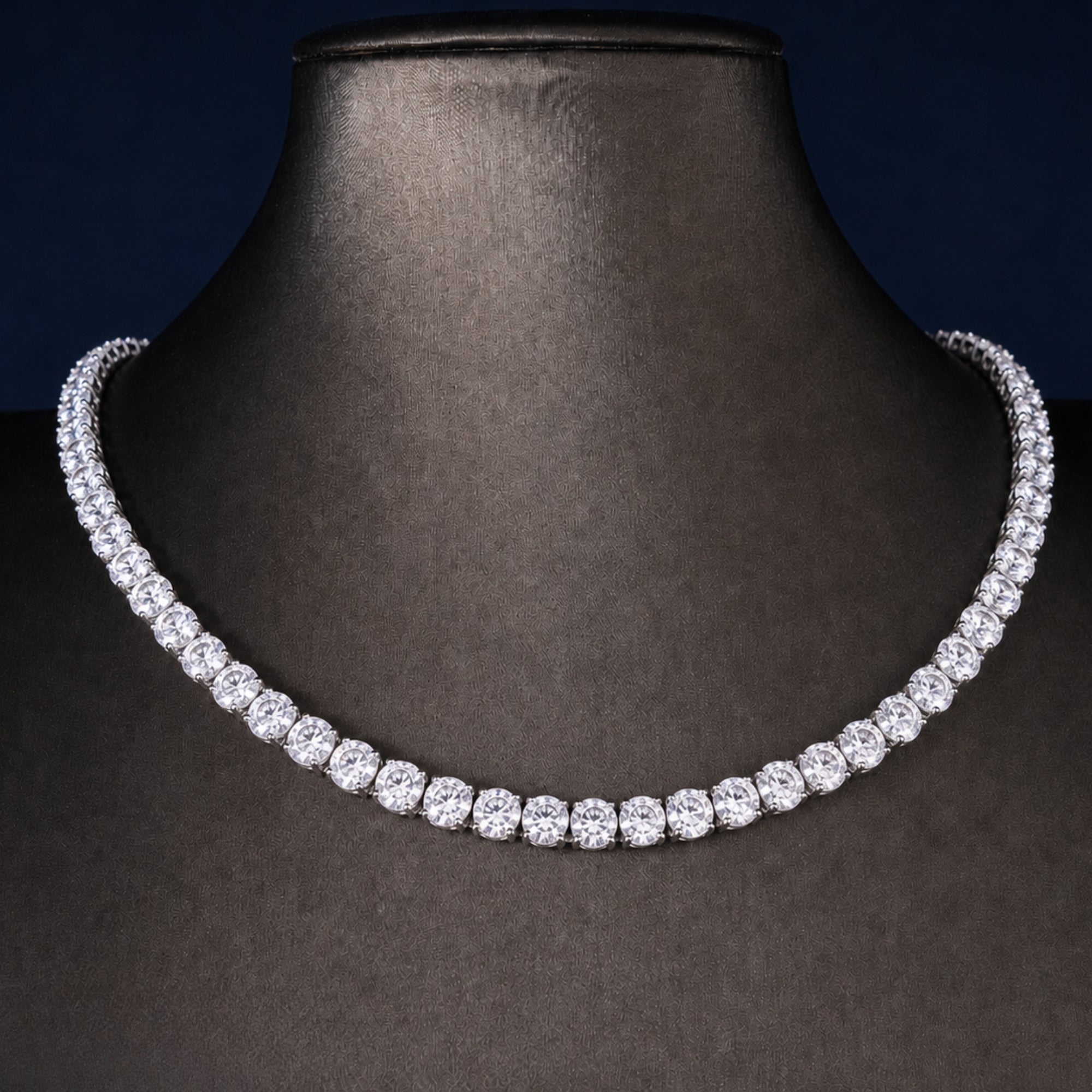 eternity diamond tennis necklace with uniform diamond line necklace