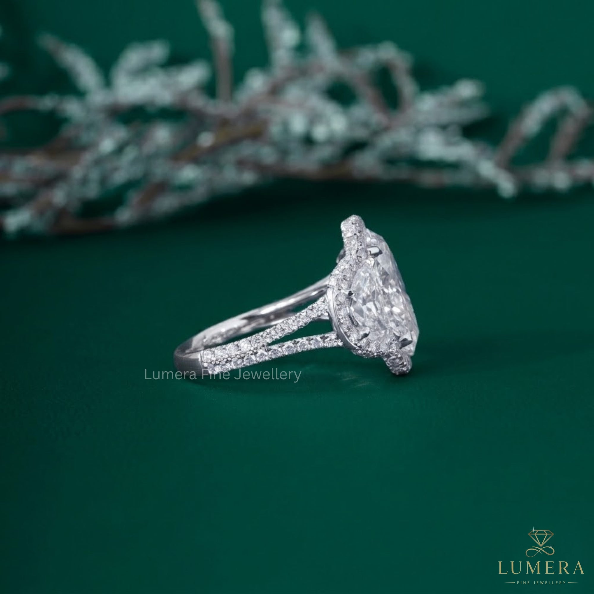 Three stone diamond ring with 3 stone engagement ring.