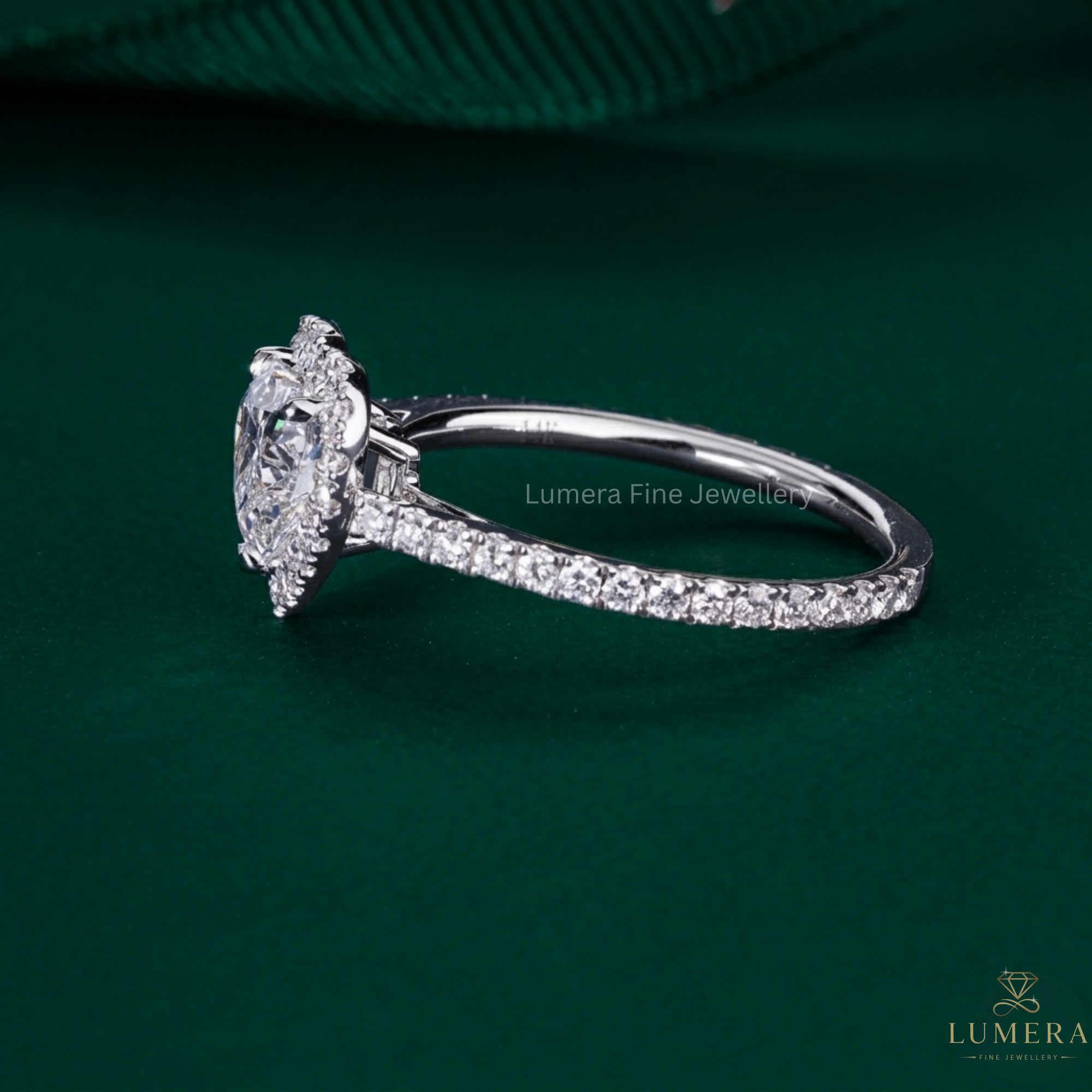 solid gold ring with lab grown diamond.
