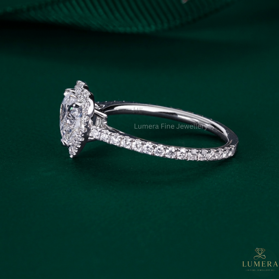 solid gold ring with lab grown diamond.
