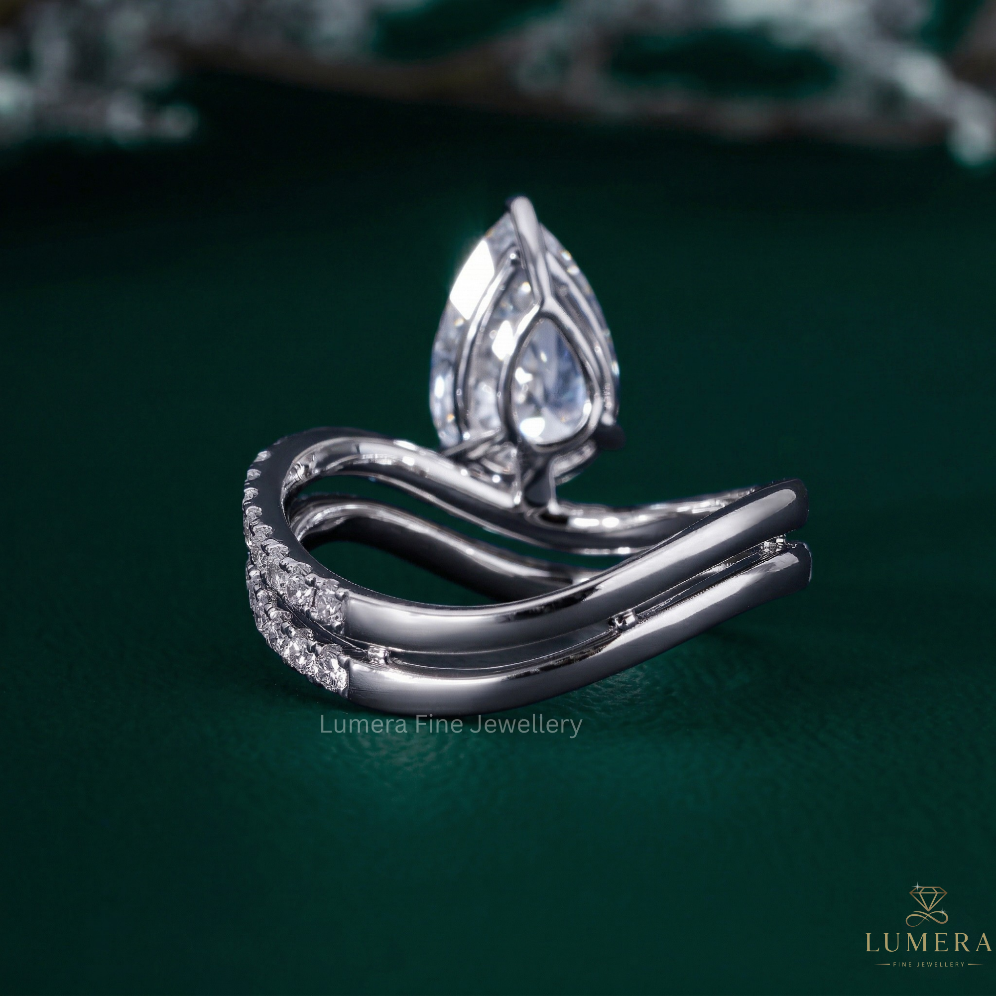 Double pave diamond band with Double pave band.