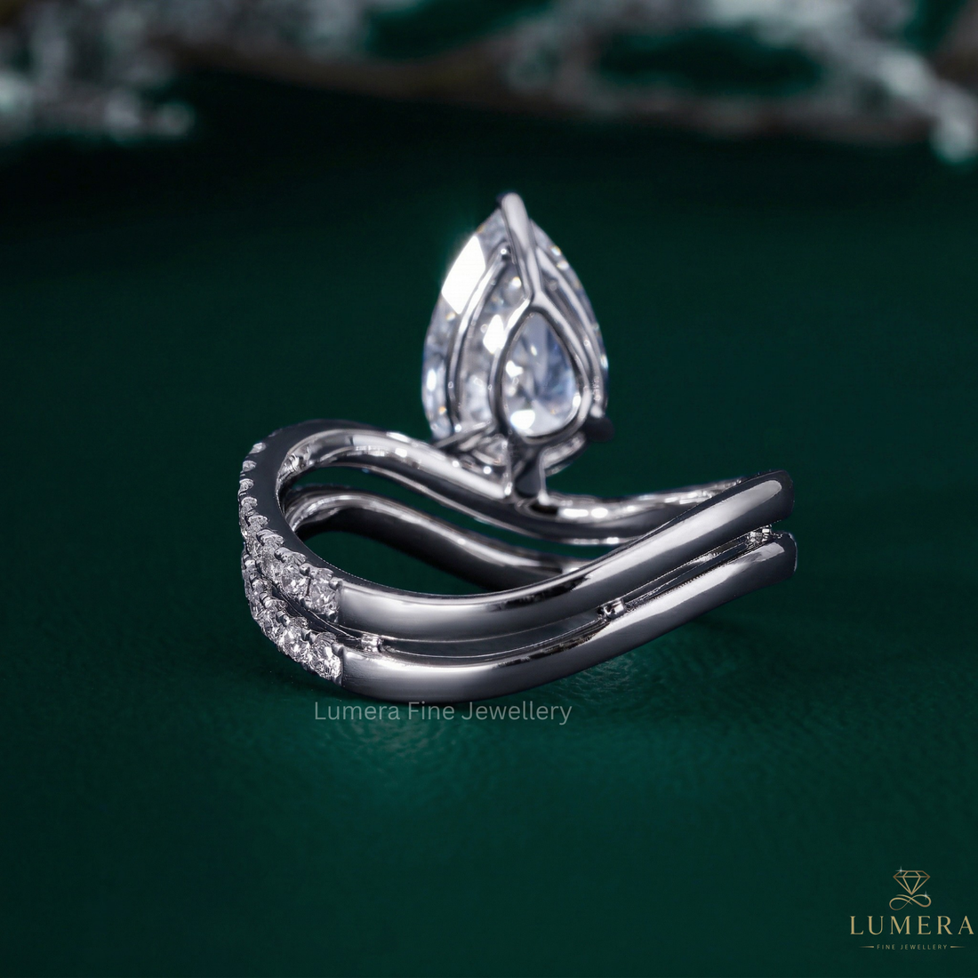 Double pave diamond band with Double pave band.