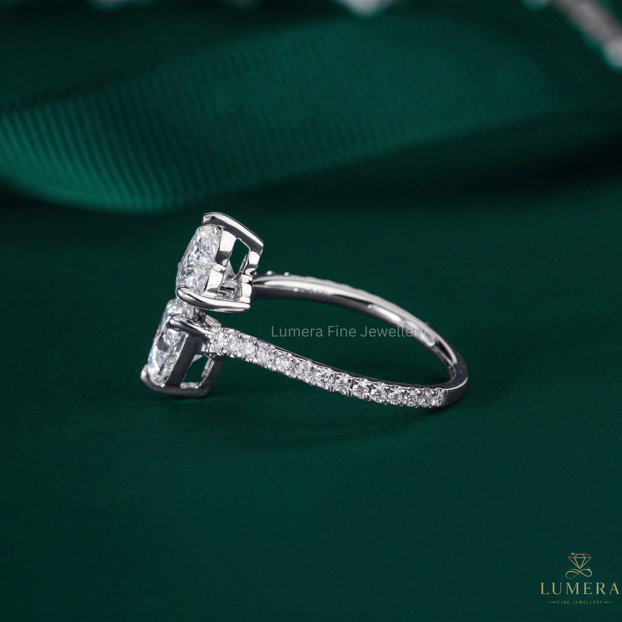 diamond double heart ring with toi et moi diamond ring.