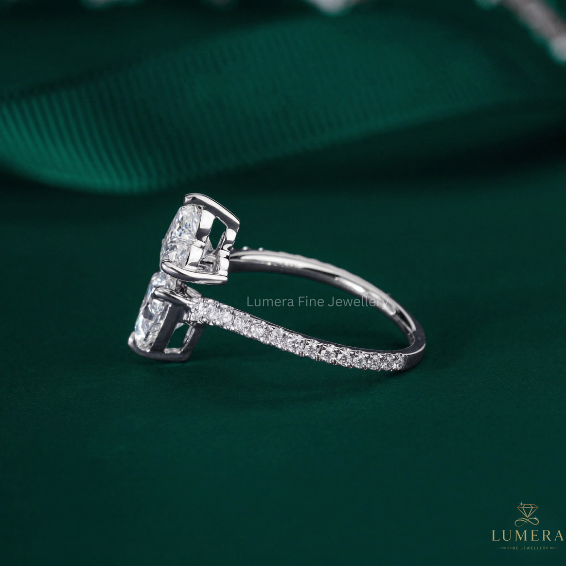 diamond double heart ring with toi et moi diamond ring.