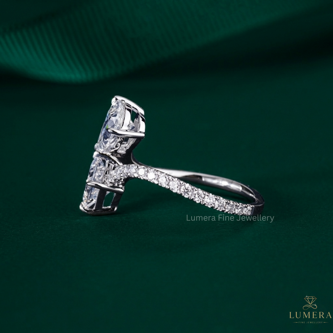 toi et moi engagement ring with two stone engagement ring.