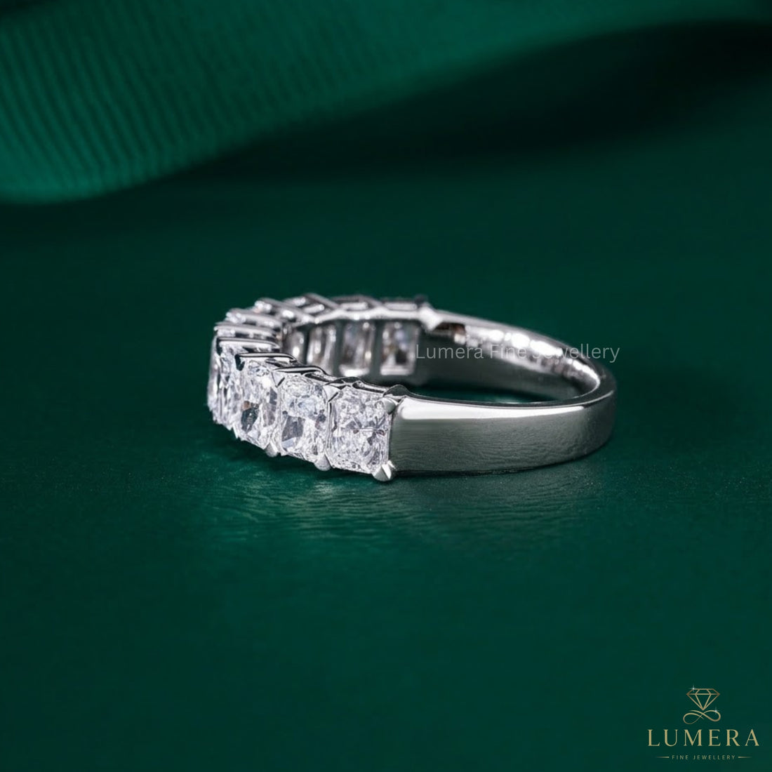 2.30 TCW Radiant Shape Lab Diamond Eternity Stackable Wedding Ring