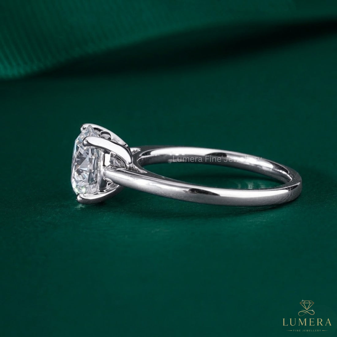 round diamond ring on solid gold ring.
