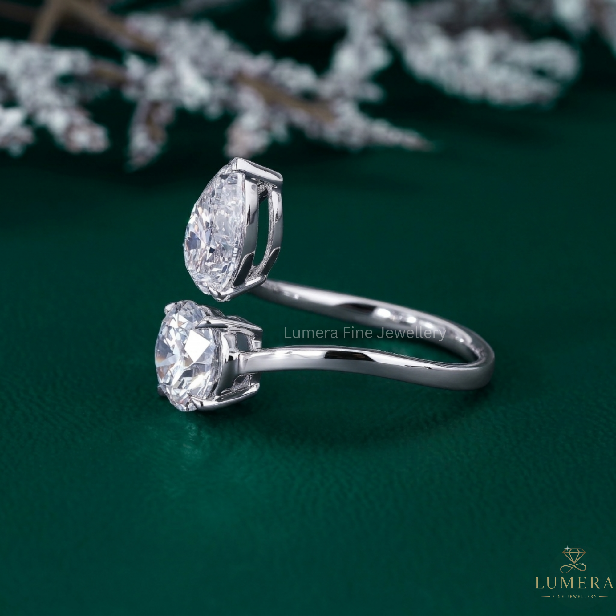 pear diamond ring with pear shaped engagement ring.