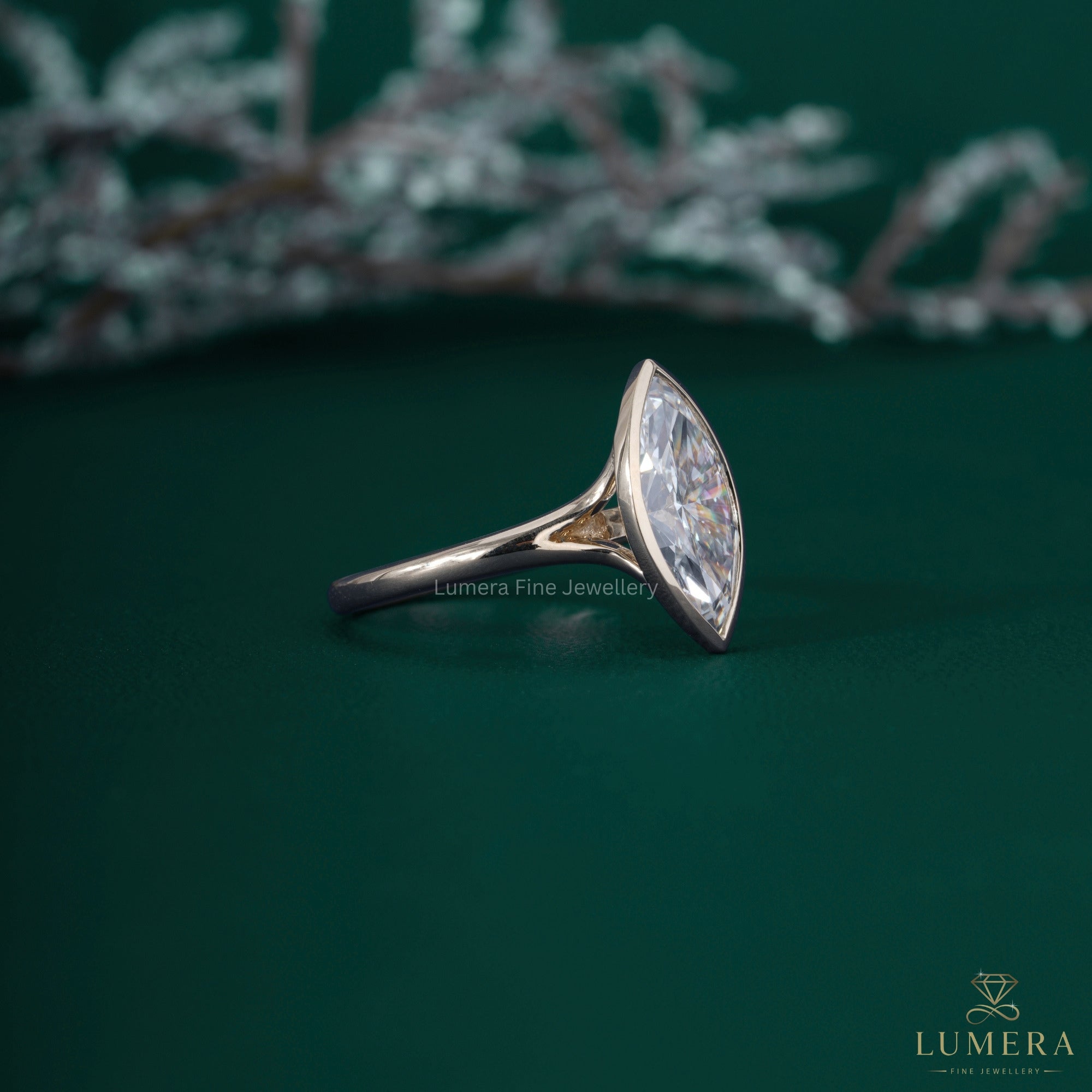 Marquise solitaire ring with solitaire diamond ring.