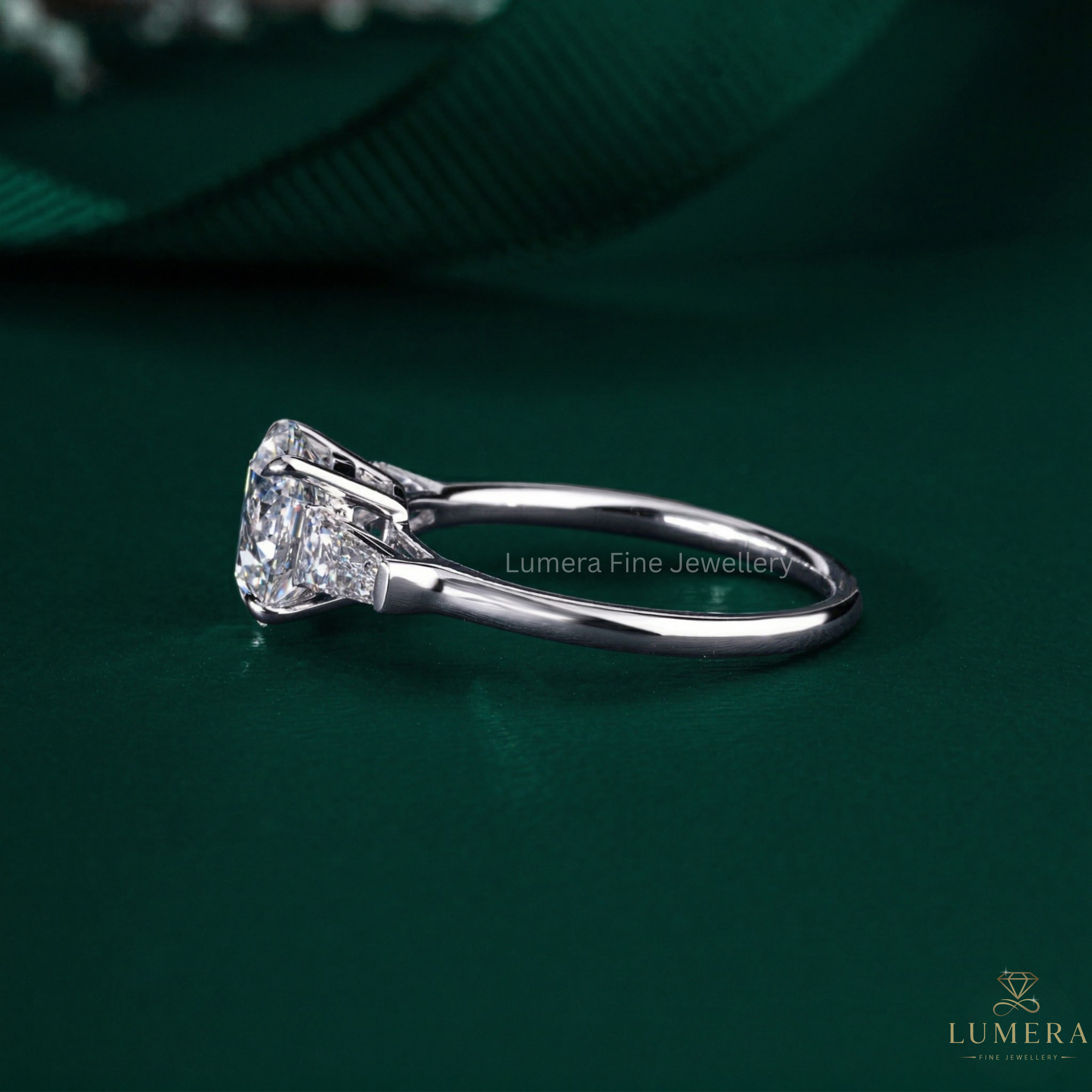 Three Stone Round Diamond Engagement Ring