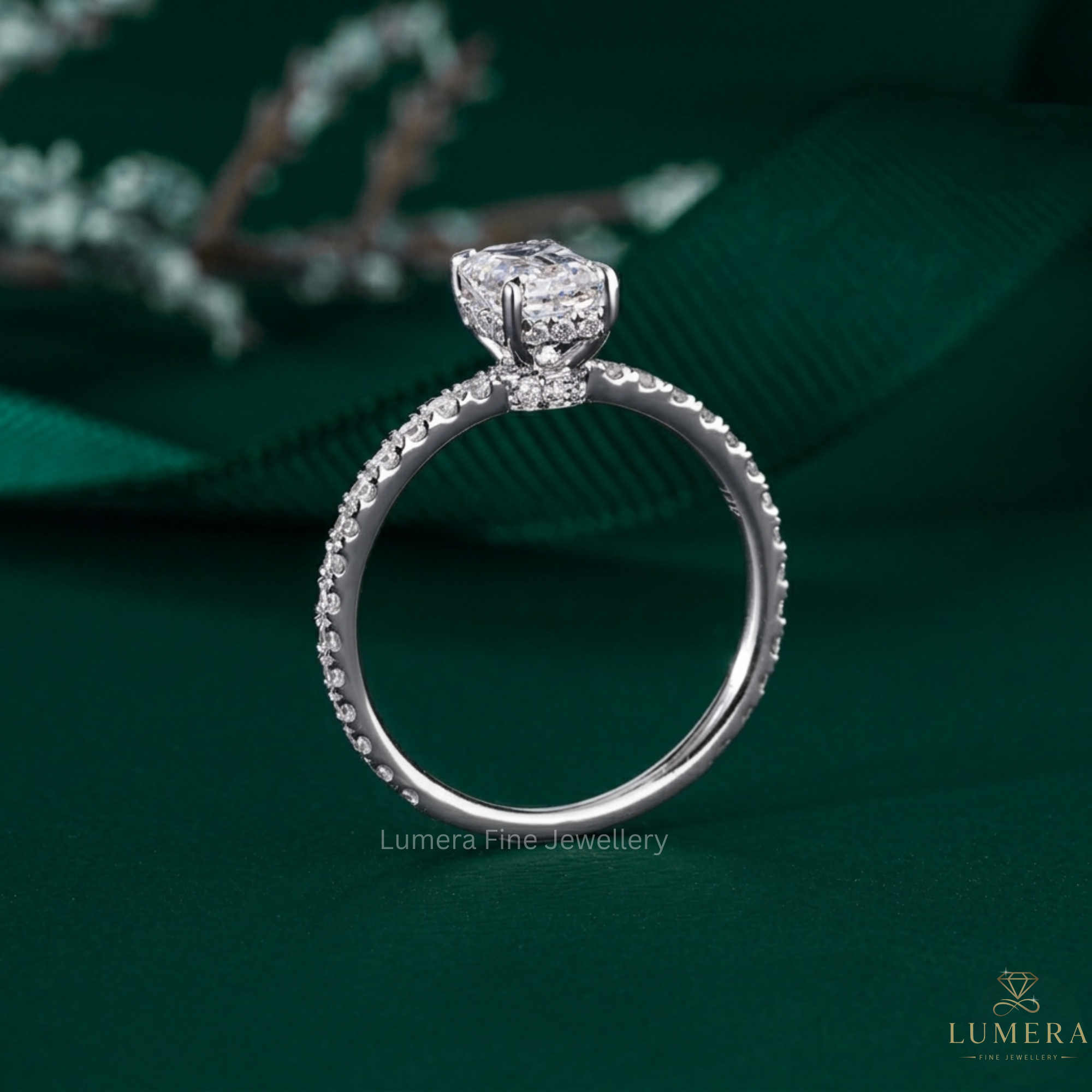 Hidden halo ring with Double hidden halo ring.