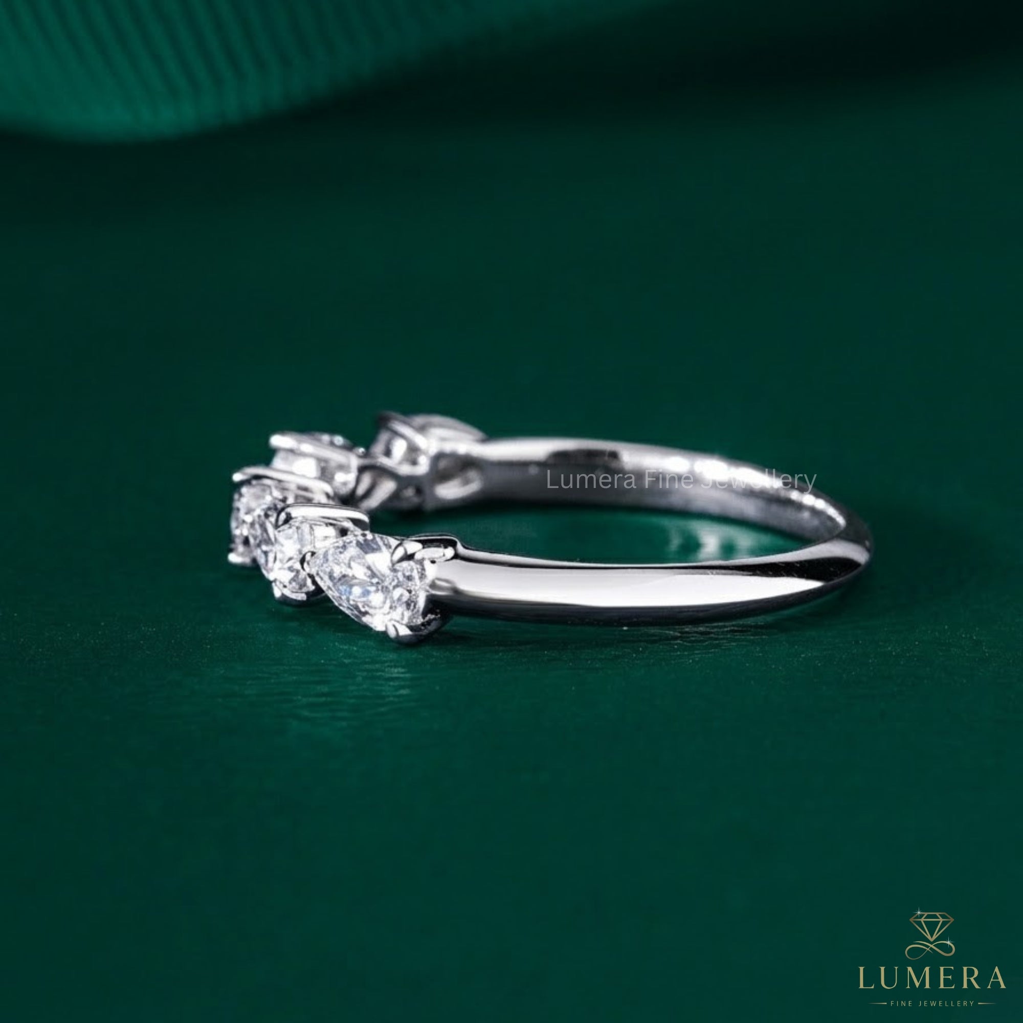 0.90 TCW East to West Pear Diamond Eternity Wedding Band