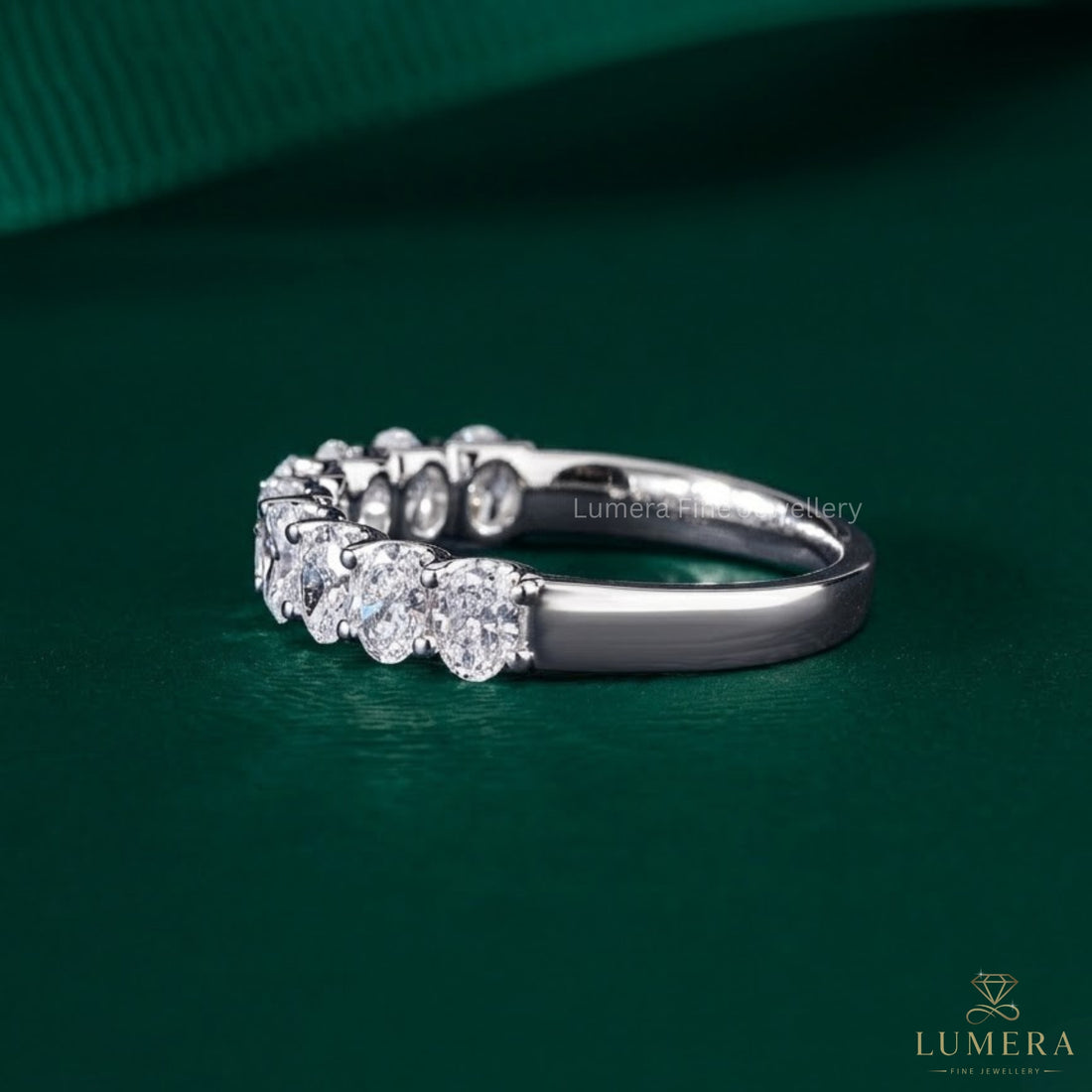1.25 TCW Oval Cut Lab Grown Diamond Sparkle Wedding Band