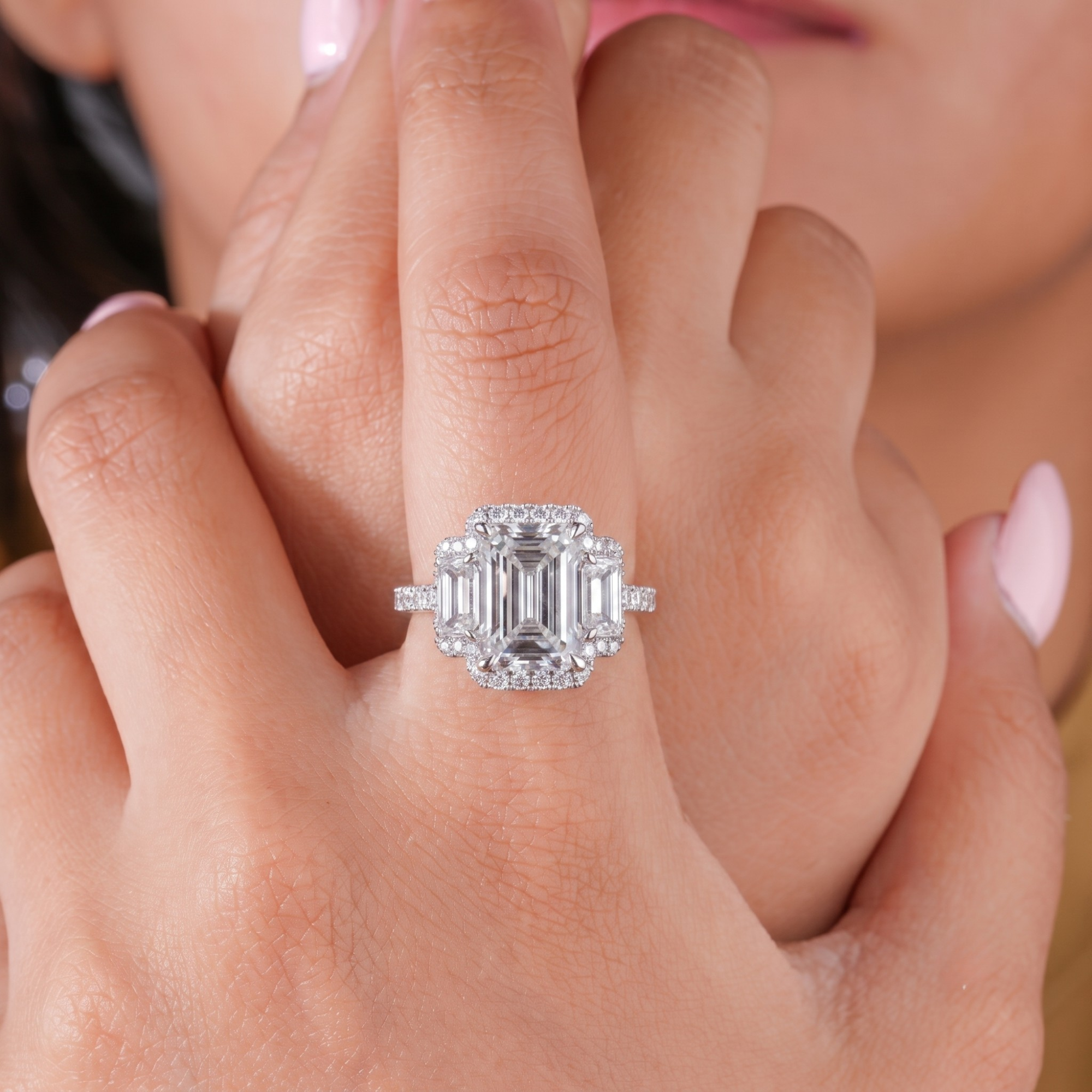 customized ring with lab grown diamond.
