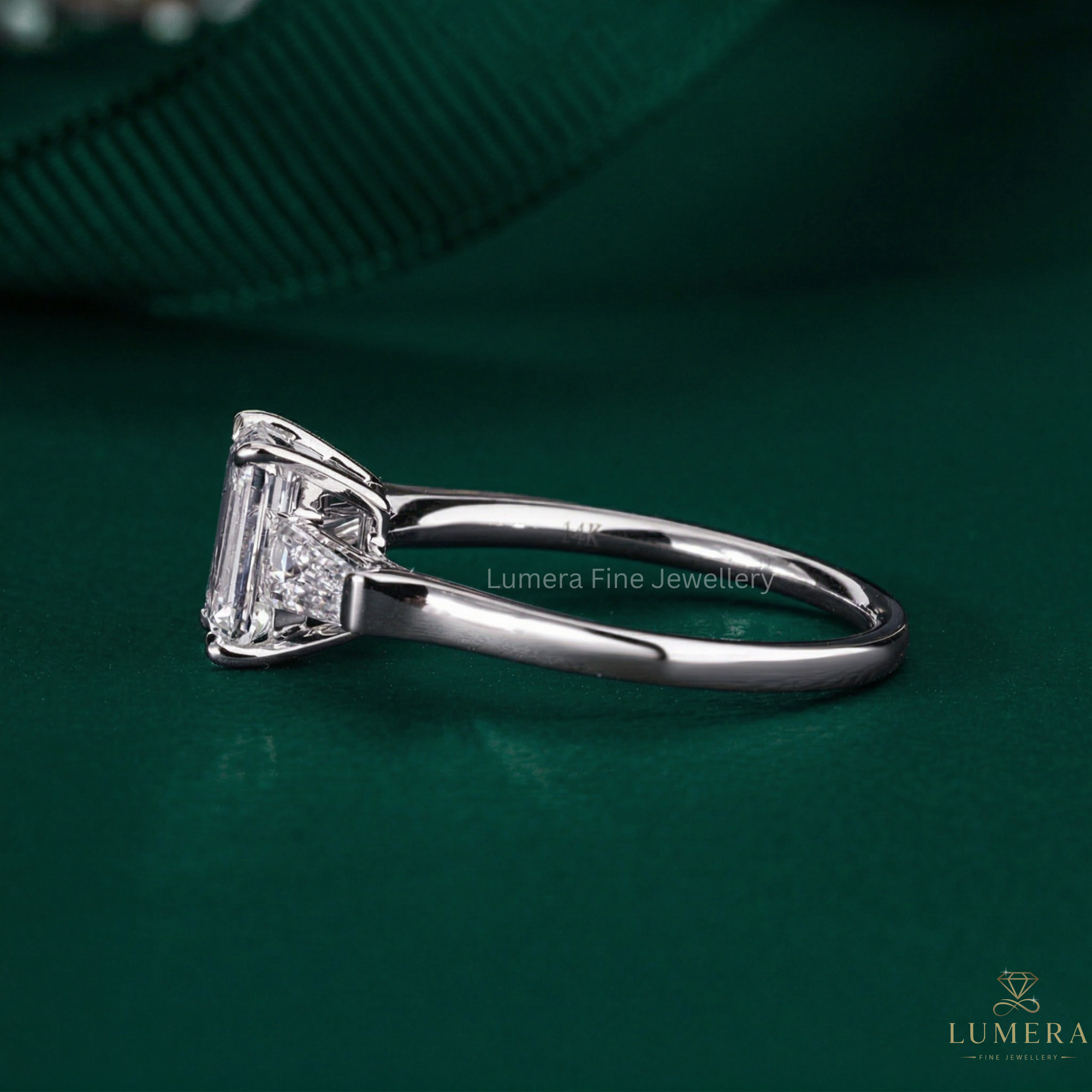 Three stone ring with Past present future ring.