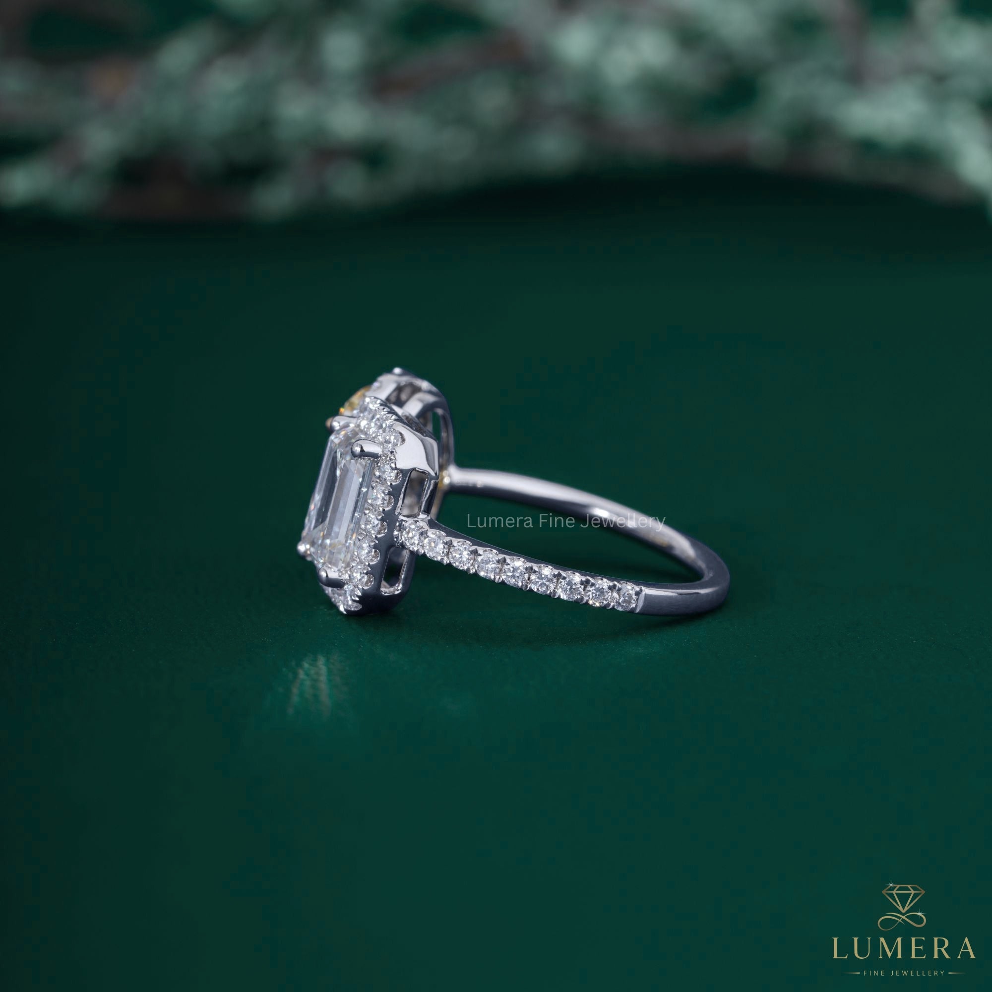 Fancy diamond ring with Toi et moi engagement ring.