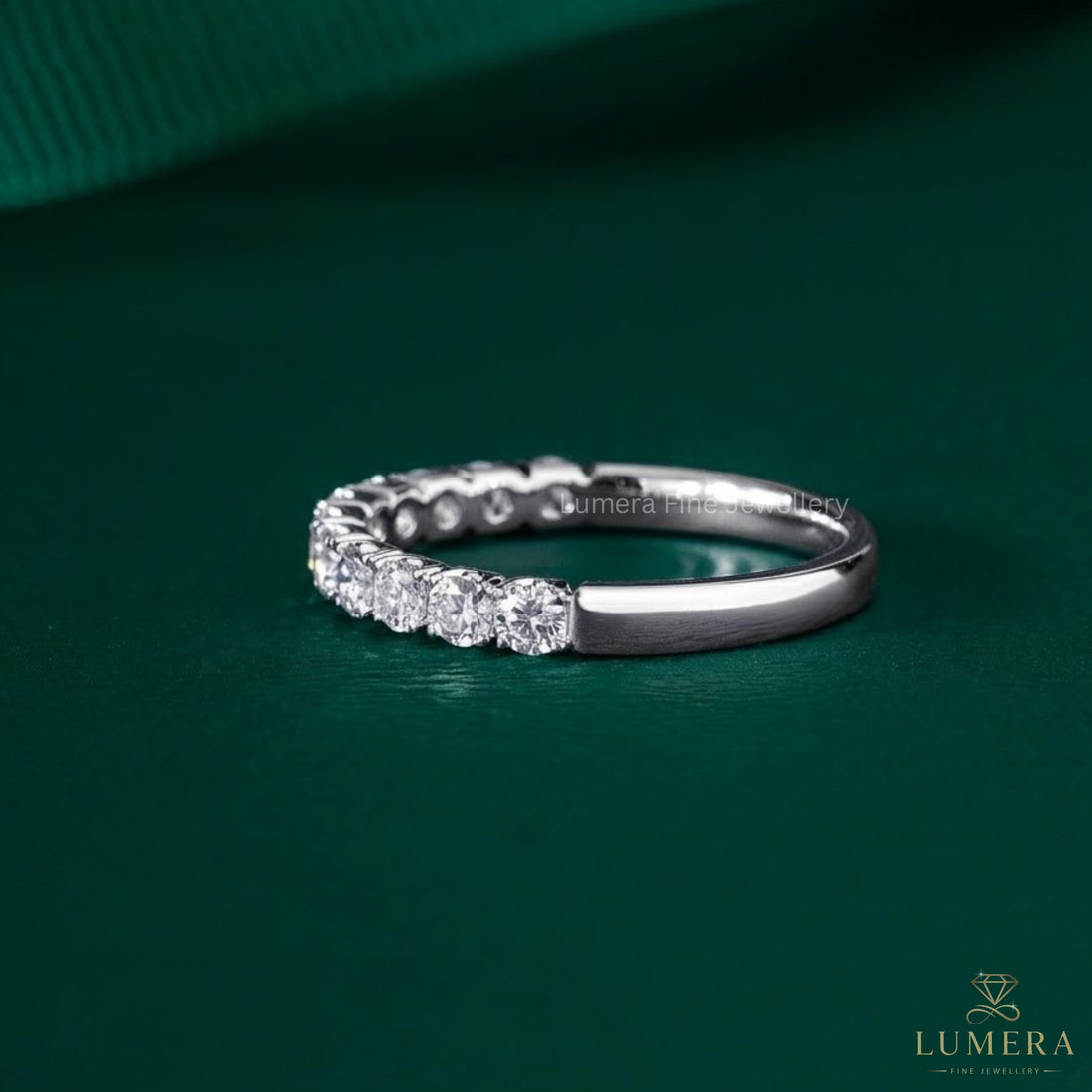 0.75 TCW Brilliant Round Cut Lab Grown Sparkly Stackable Wedding Band