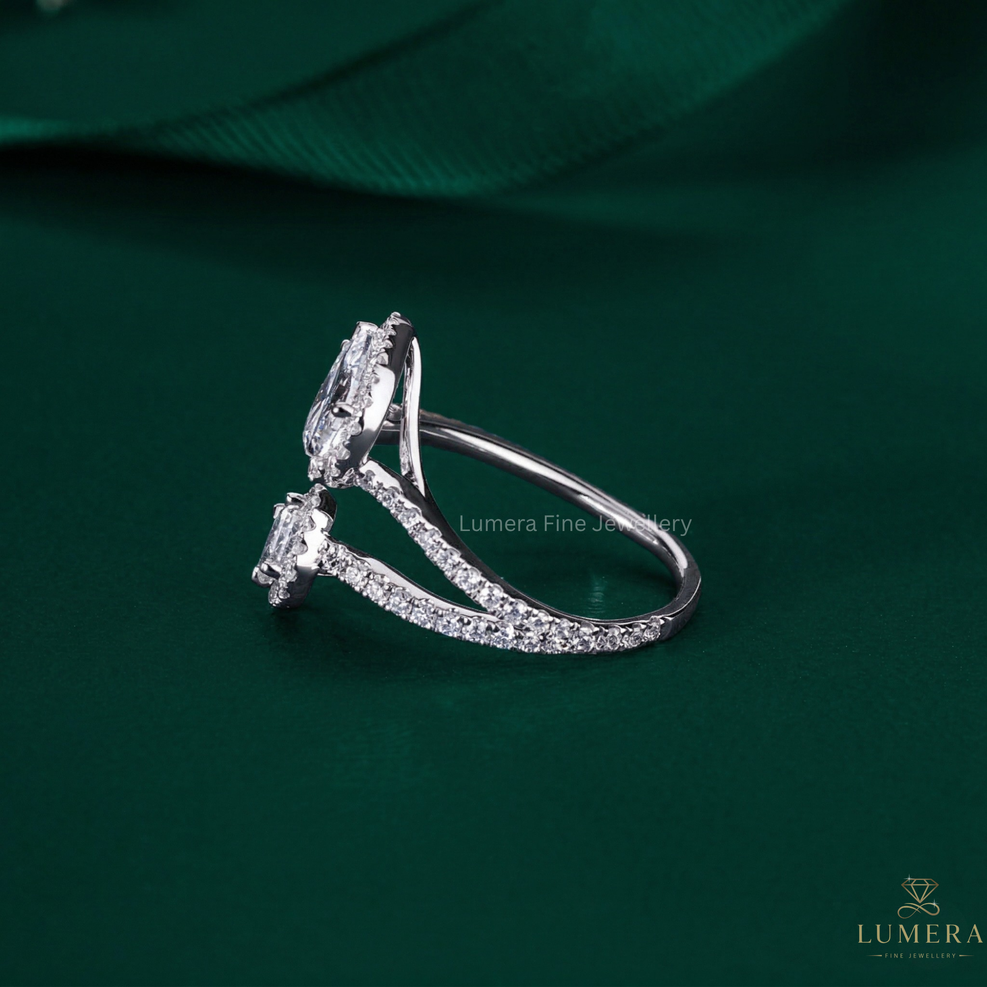 three stone diamond ring with three stone halo engagement ring