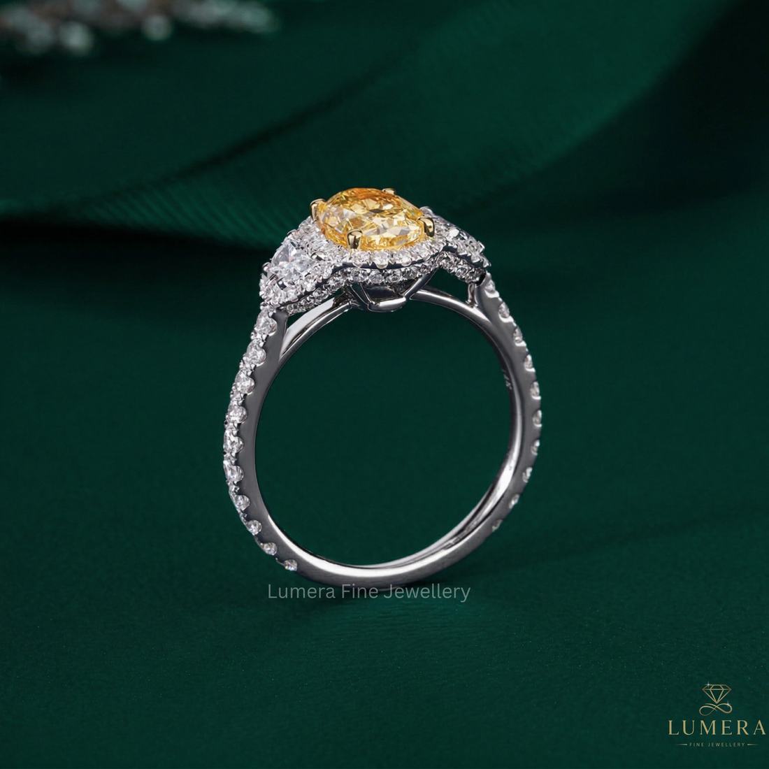 halo engagement ring with hidden halo ring setting.
