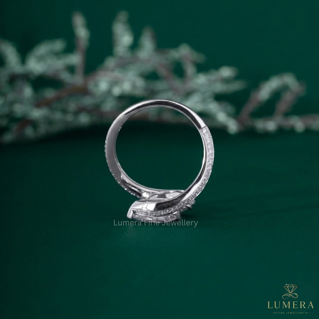 Pear shaped ring with Pear shape diamond ring.