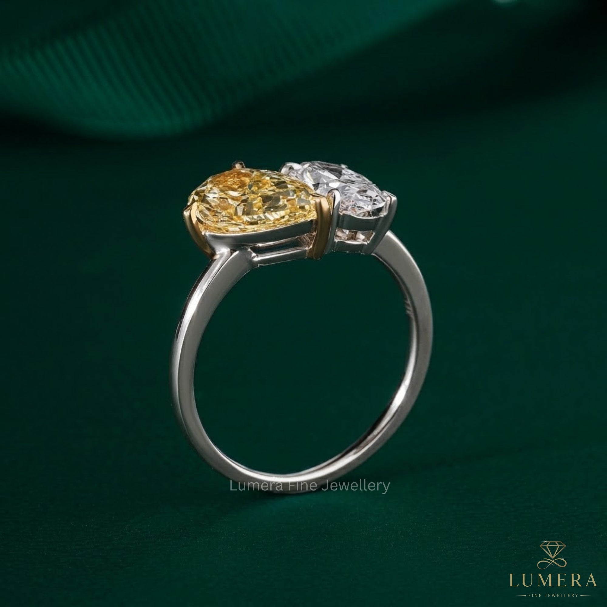 toi et moi engagement ring with you and me ring.