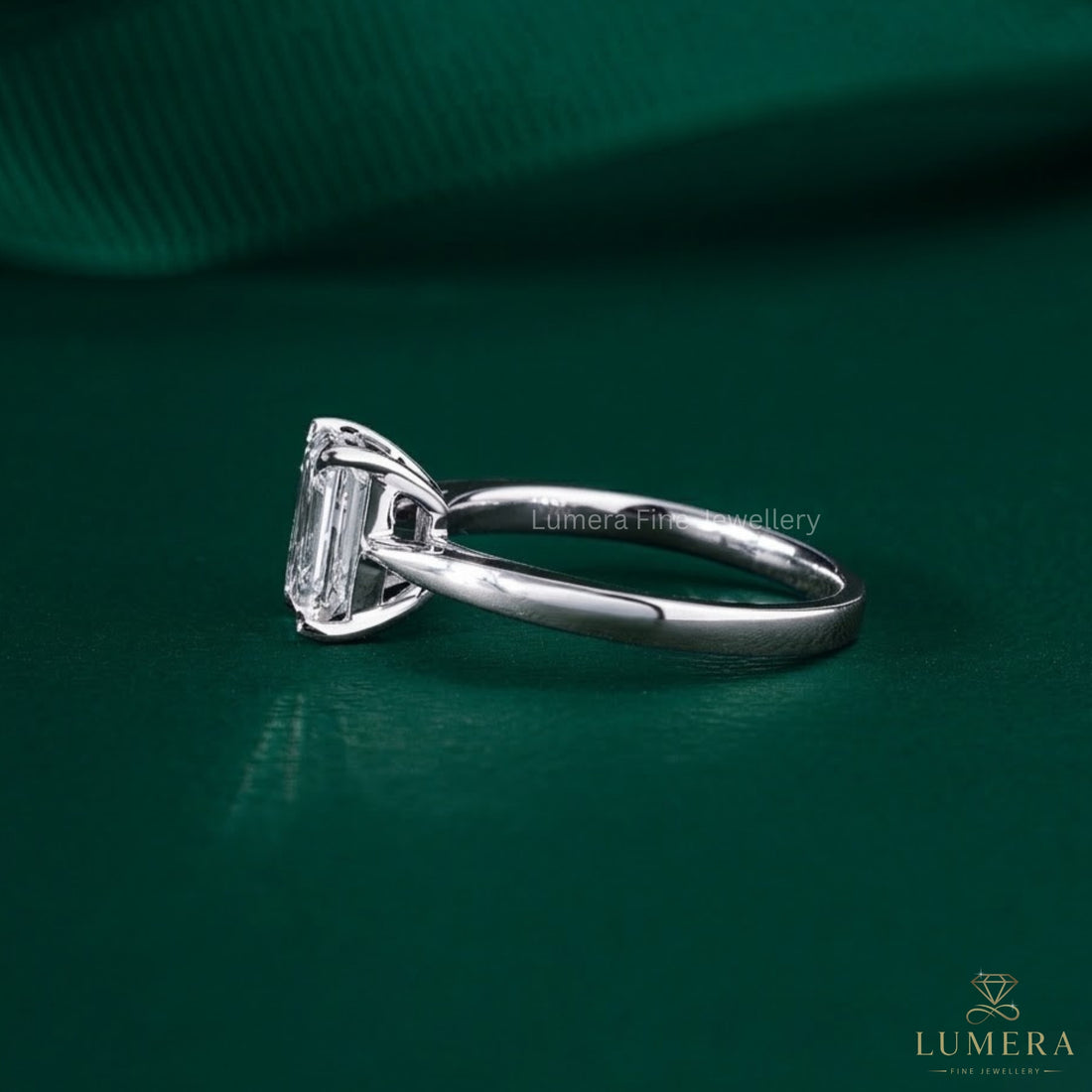tapered shank setting with cathedral set ring.
