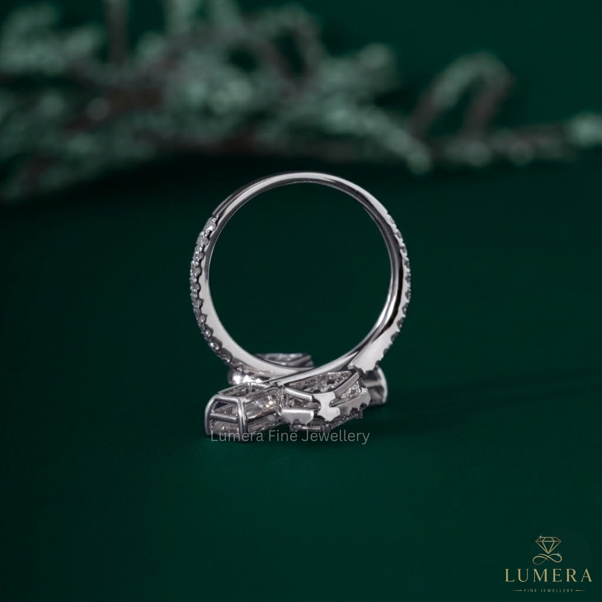 Emerald ring with emerald diamond engagement ring.