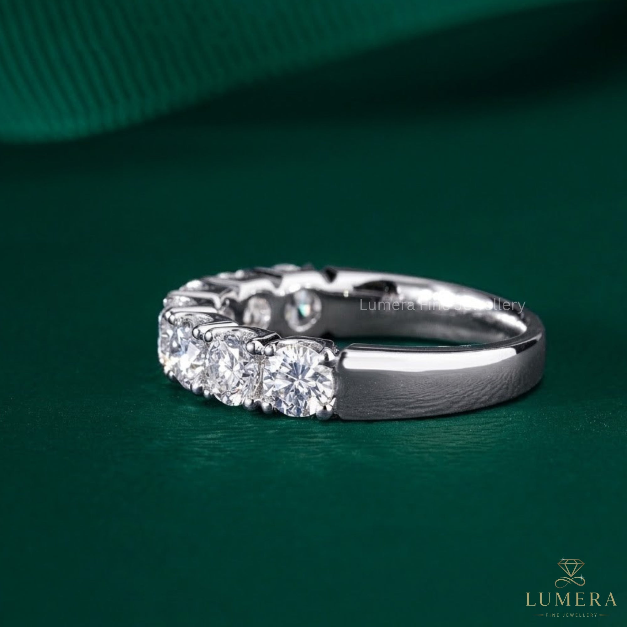 1.90 Ct Round Brilliant Lab Diamond Semi-Eternity Wedding Band