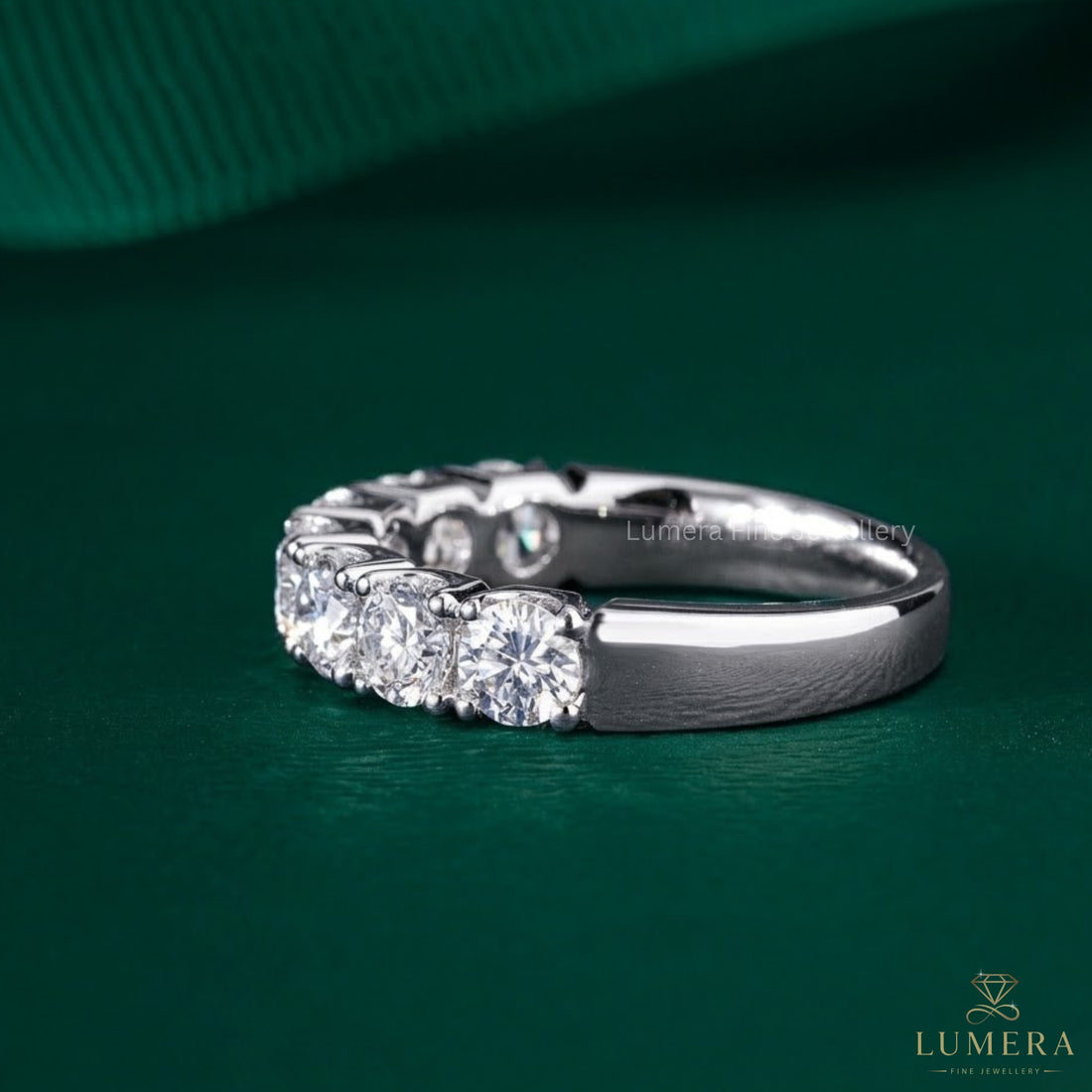1.90 Ct Round Brilliant Lab Diamond Semi-Eternity Wedding Band