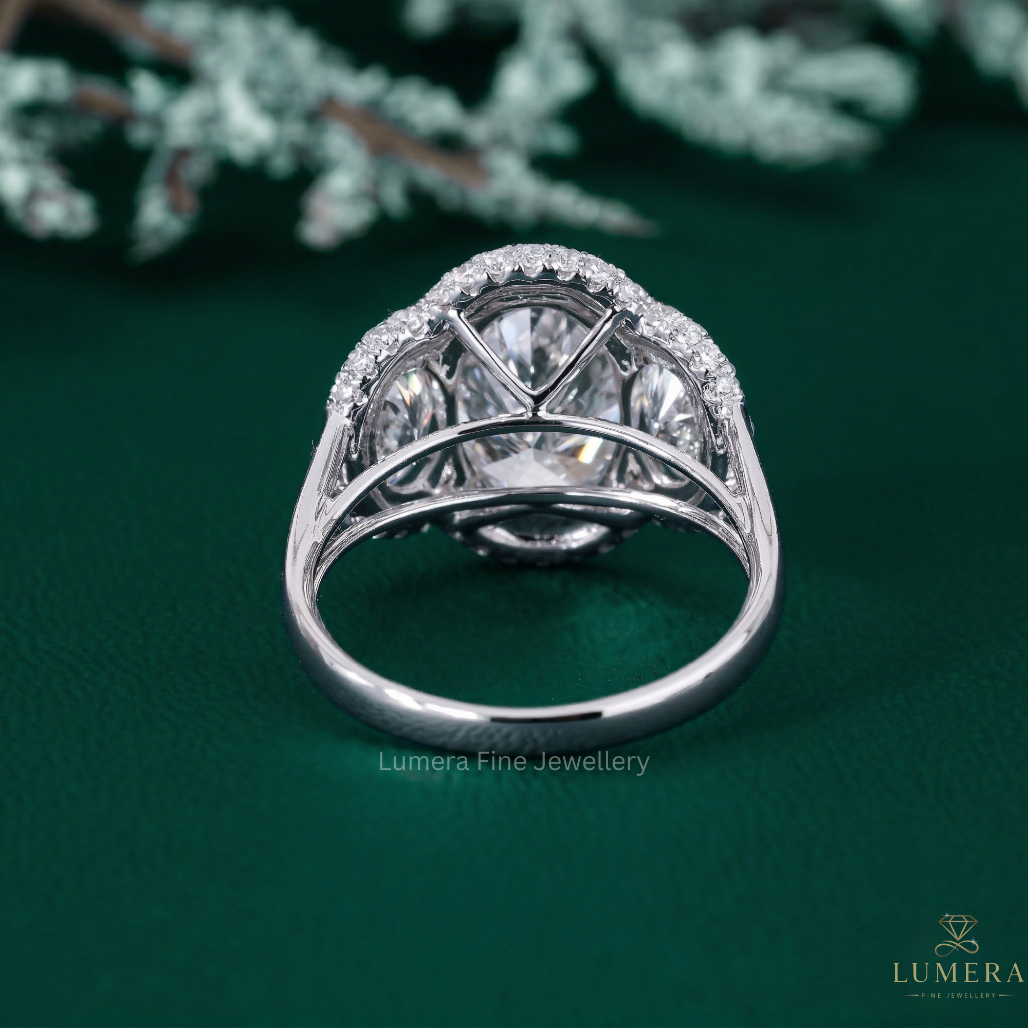 three diamond ring with three stone oval engagement ring.