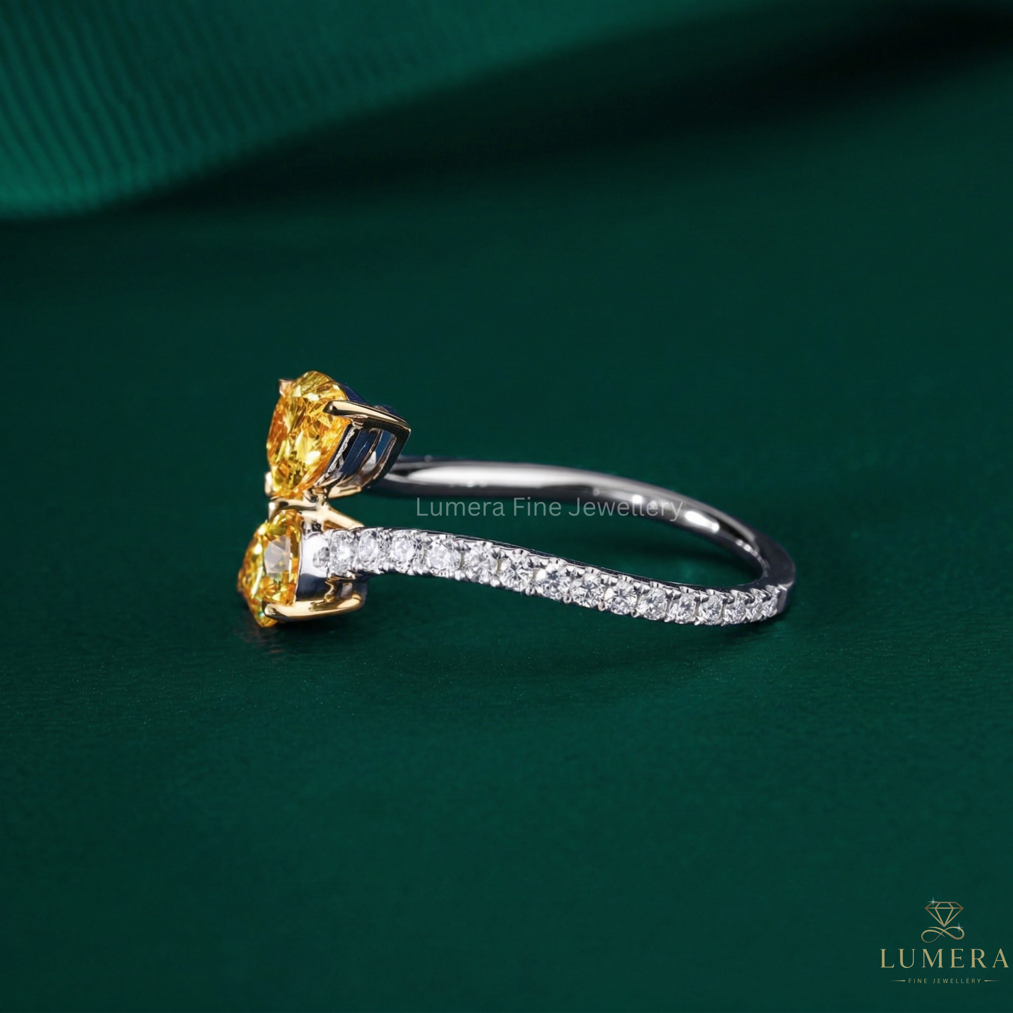 pave set ring with claw prong setting.
