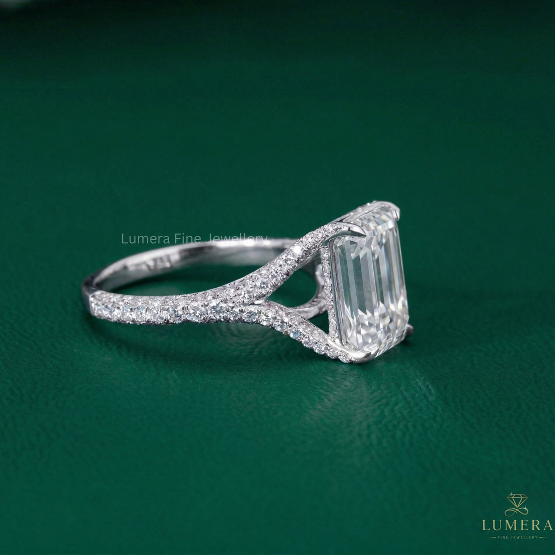 split shank pave with pave setting wedding band.