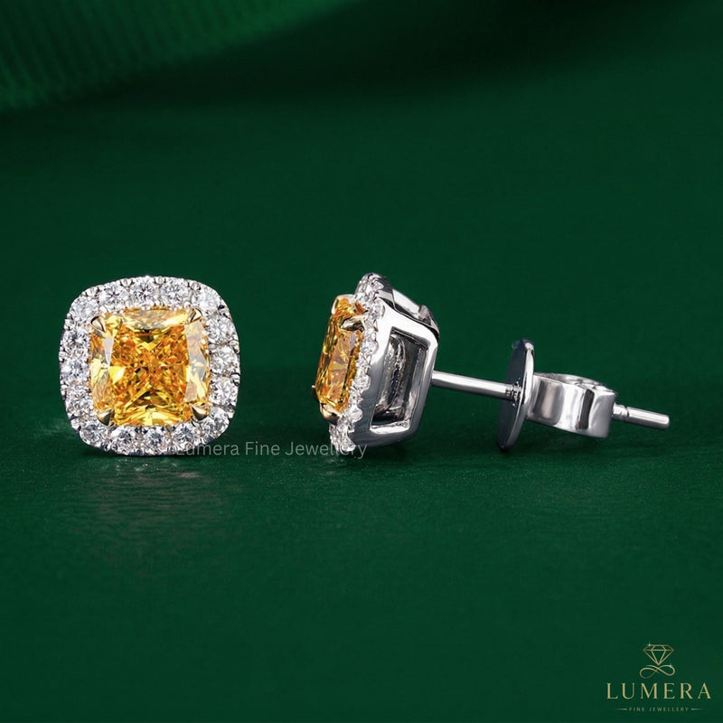 cushion cut earrings with cushion diamond earrings.

