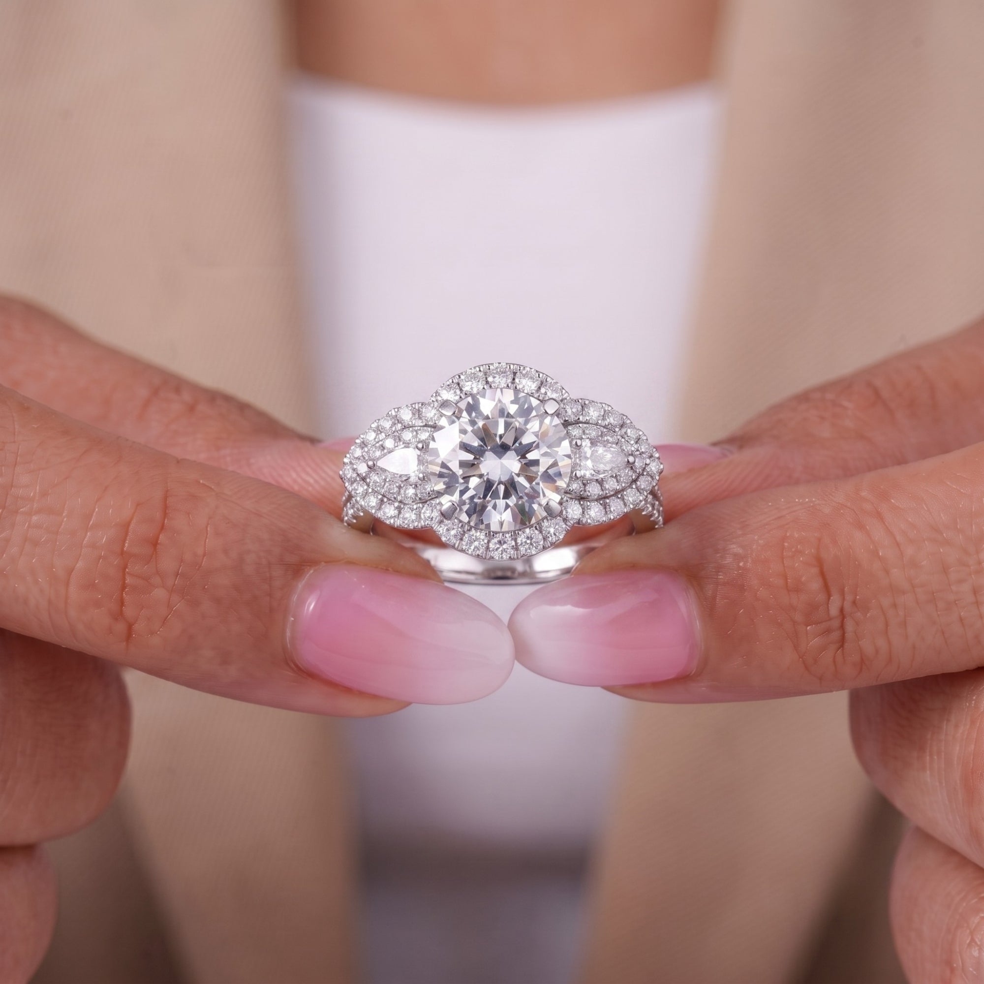 pave diamond ring with pave setting engagement ring.
