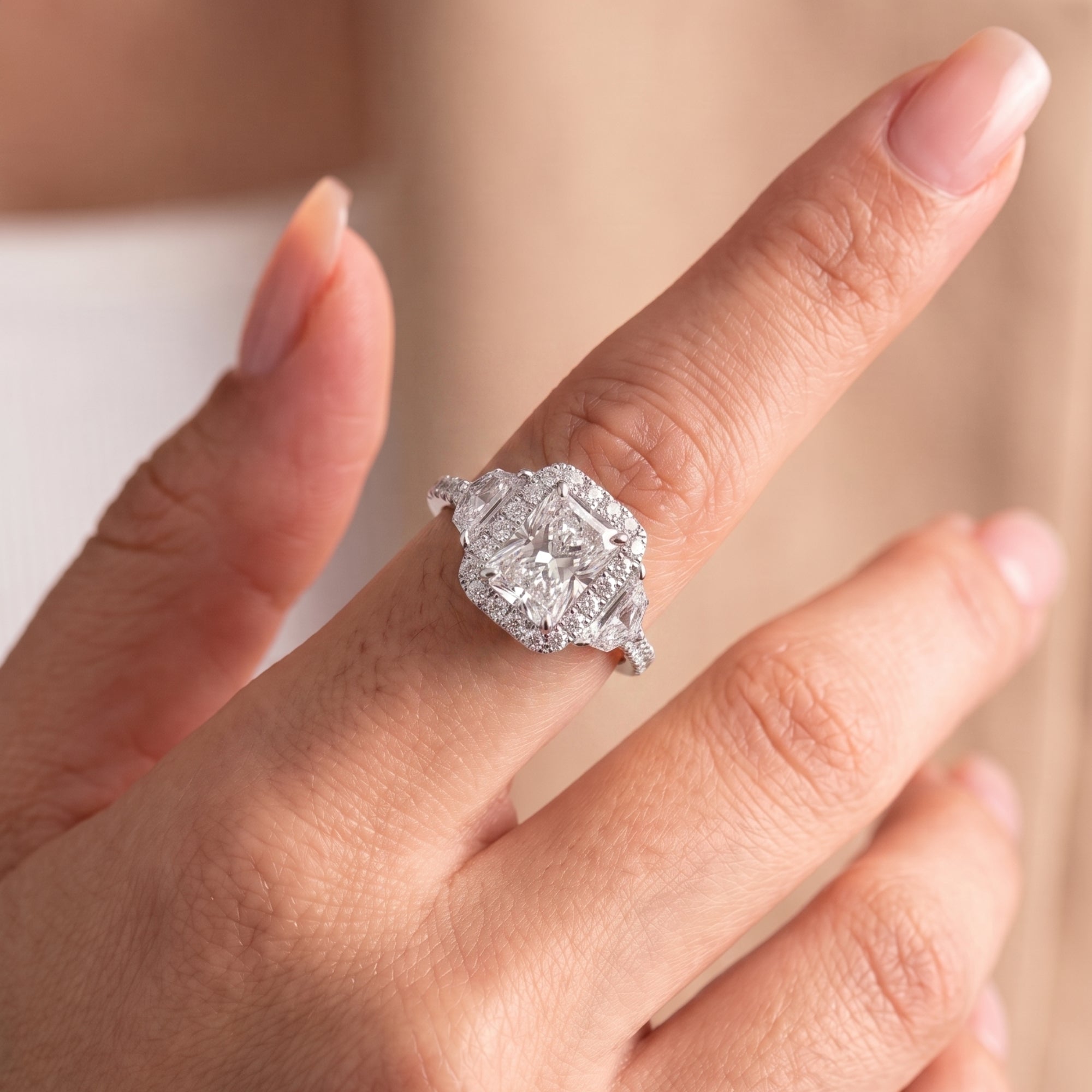 pave setting ring with claw prong setting.
