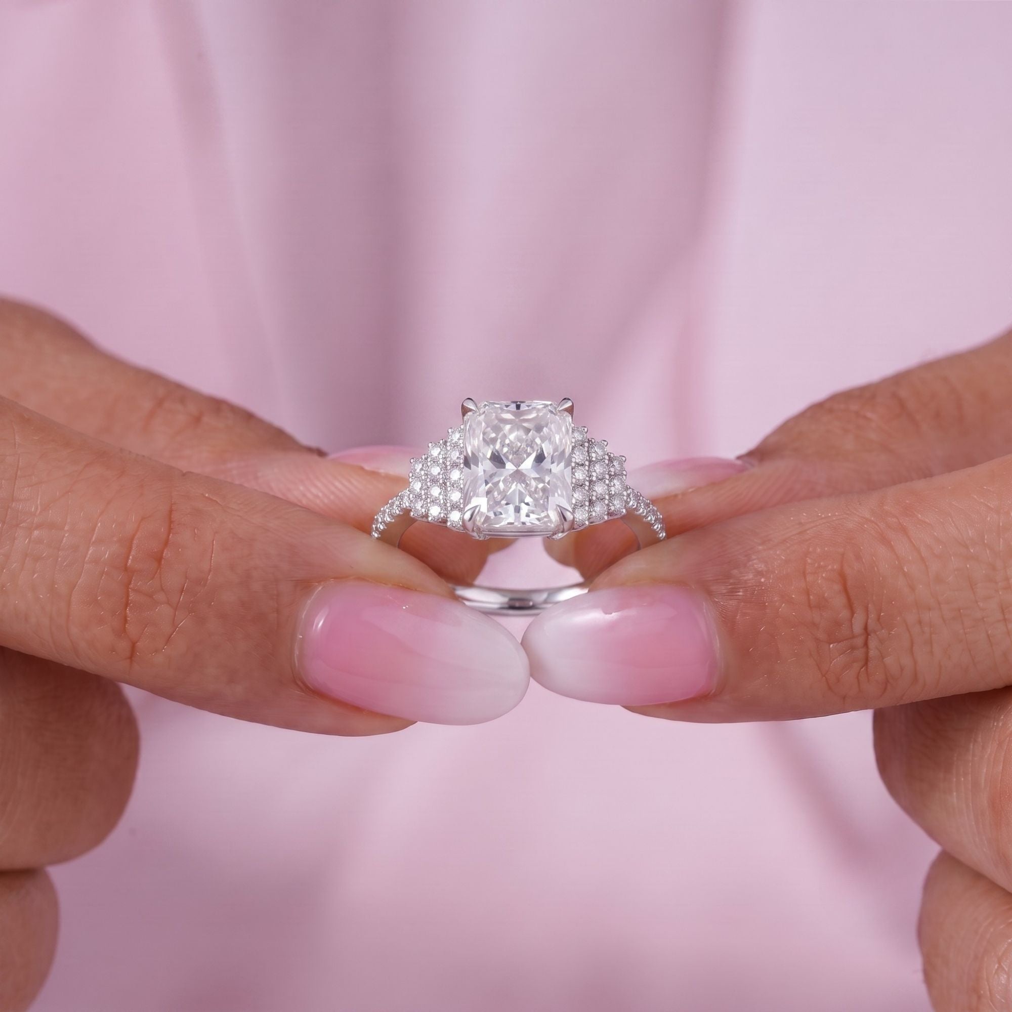 round diamond ring with vintage engagement ring.
