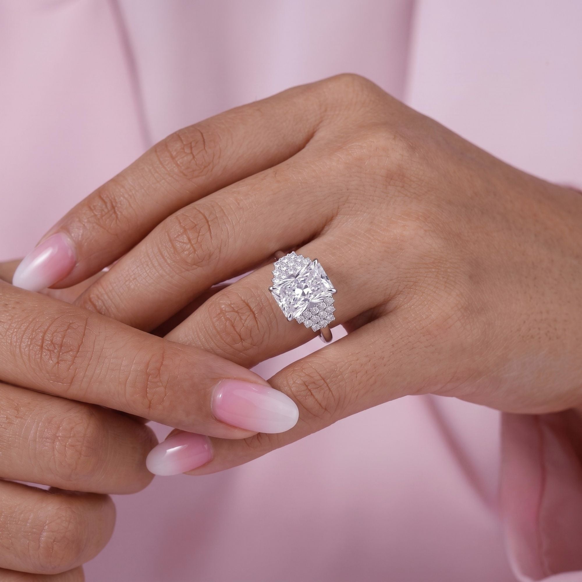 muse engagement ring with cathedral setting ring.
