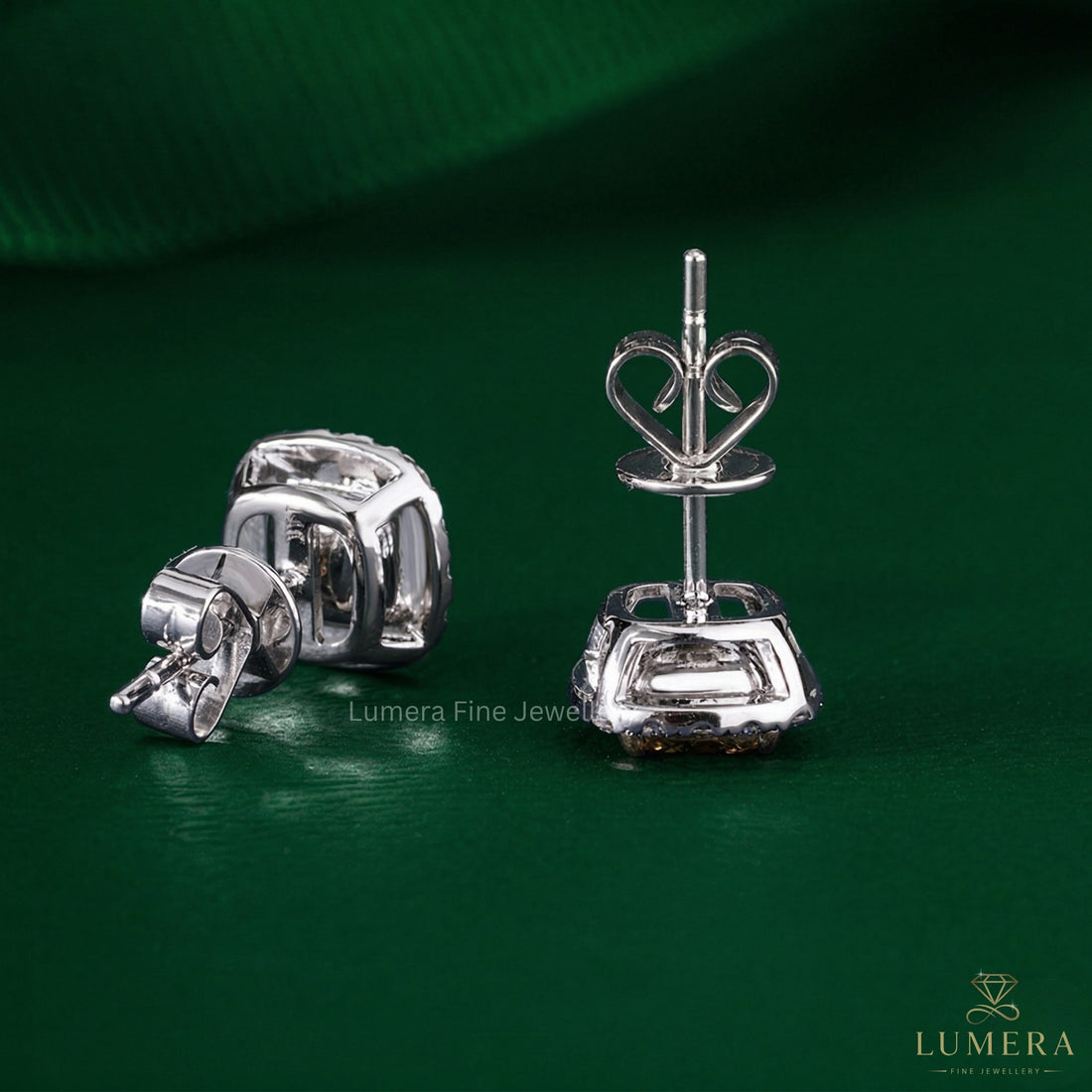push back earrings with claw prong setting.
