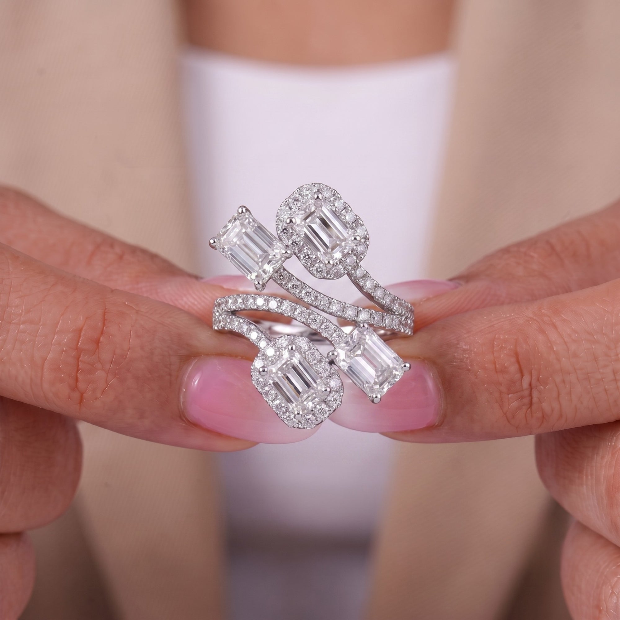 Solid gold band with diamond engagement ring.
