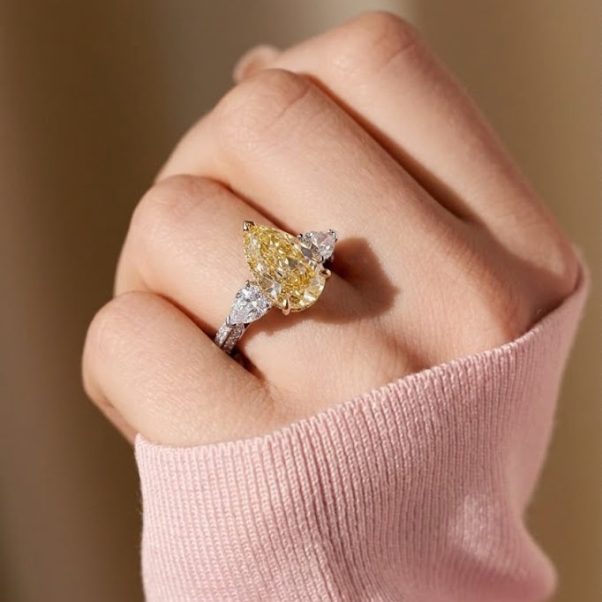 pear diamond ring with hidden halo engagement ring.
