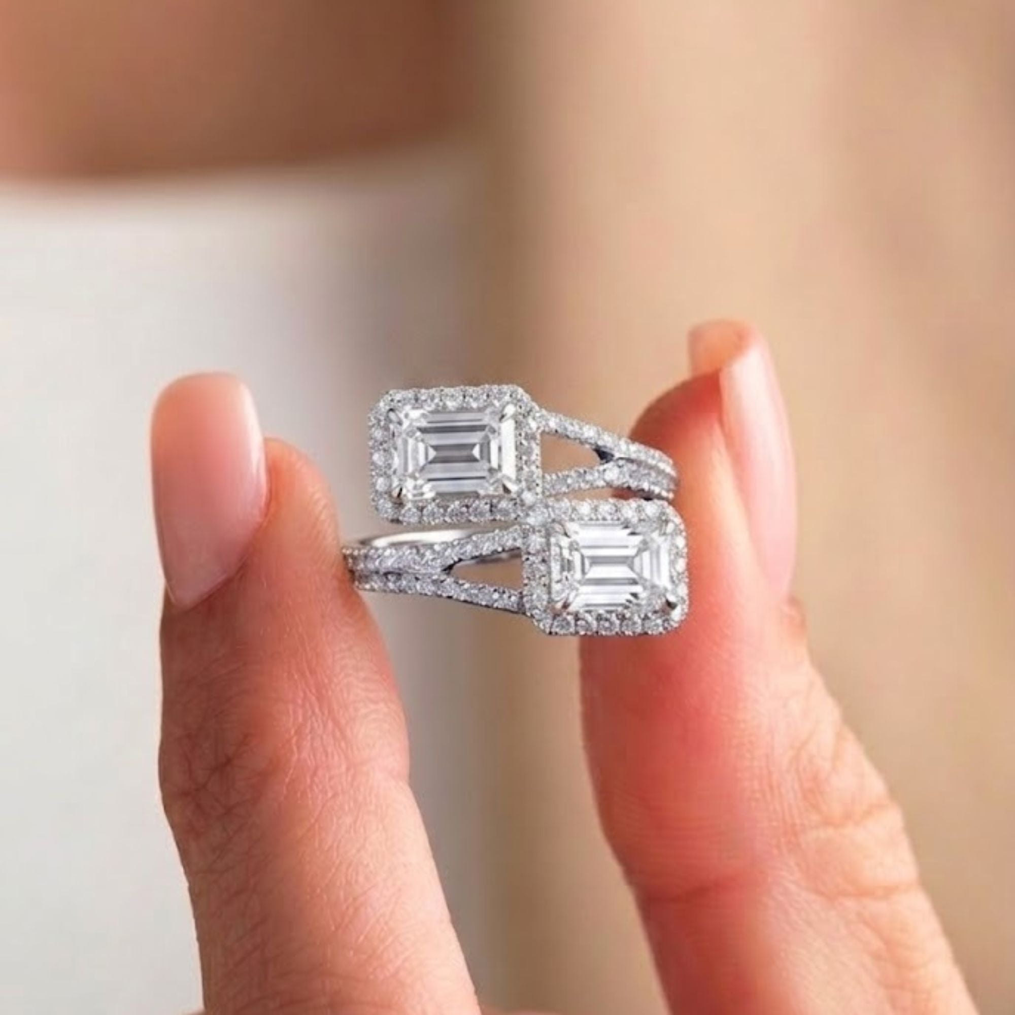 halo diamond ring with split shank ring.
