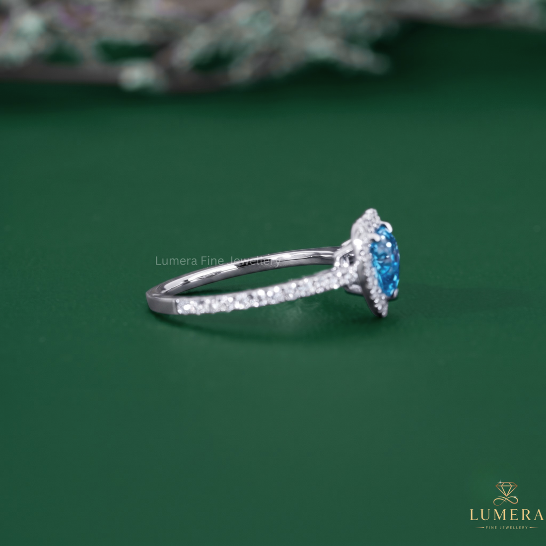 Color stone ring with cathedral ring.