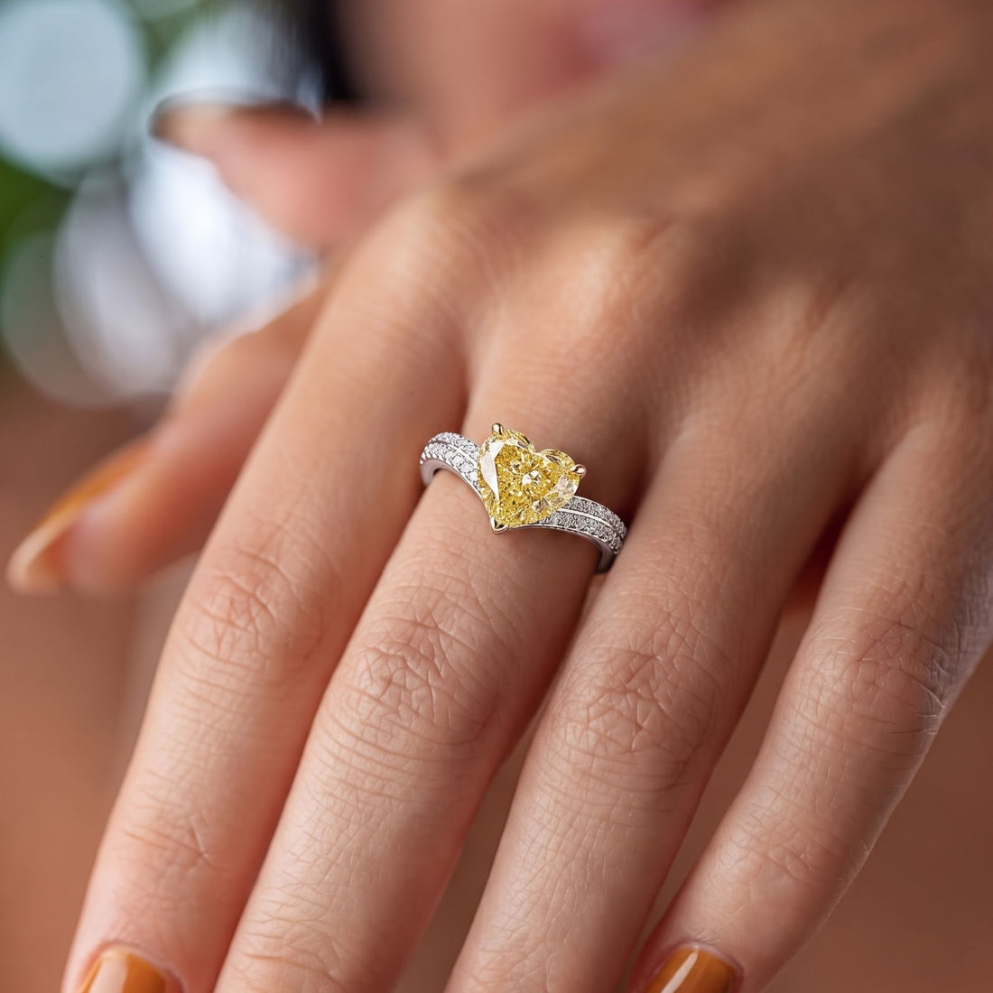 knife edge engagement ring with pave setting.
